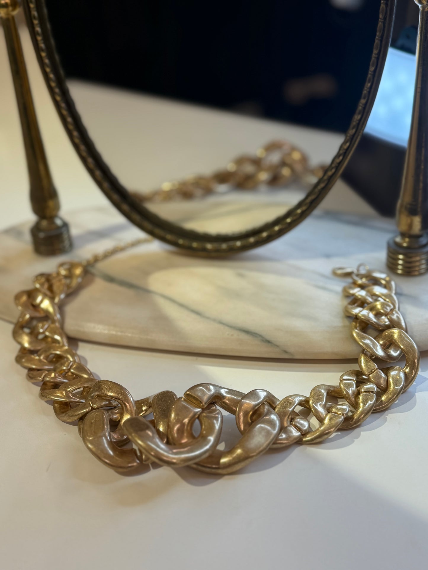 Collana maxi catena ORO satinato