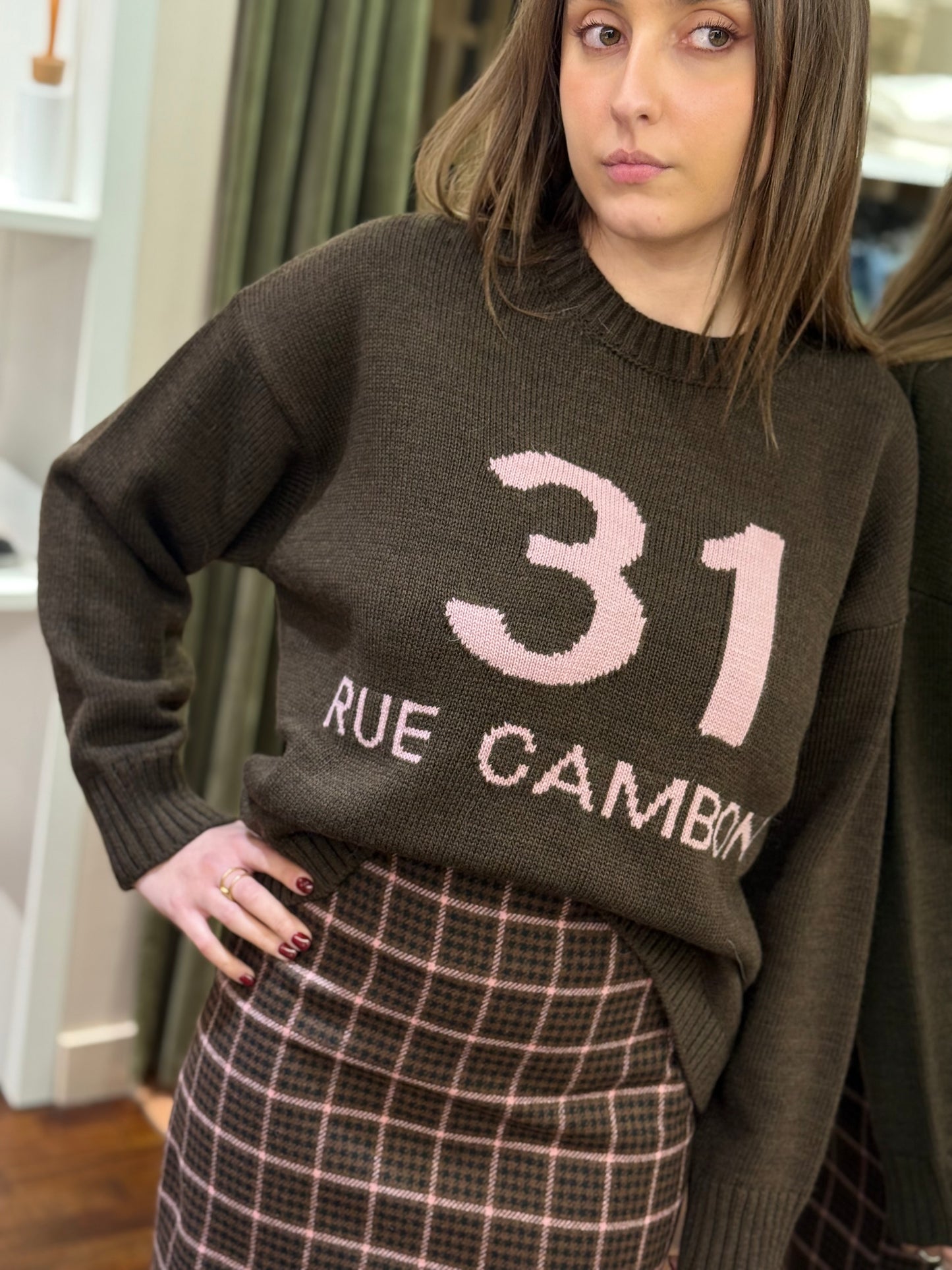 Tensione in Maglia "RUE CAMBON" MORO/ROSA