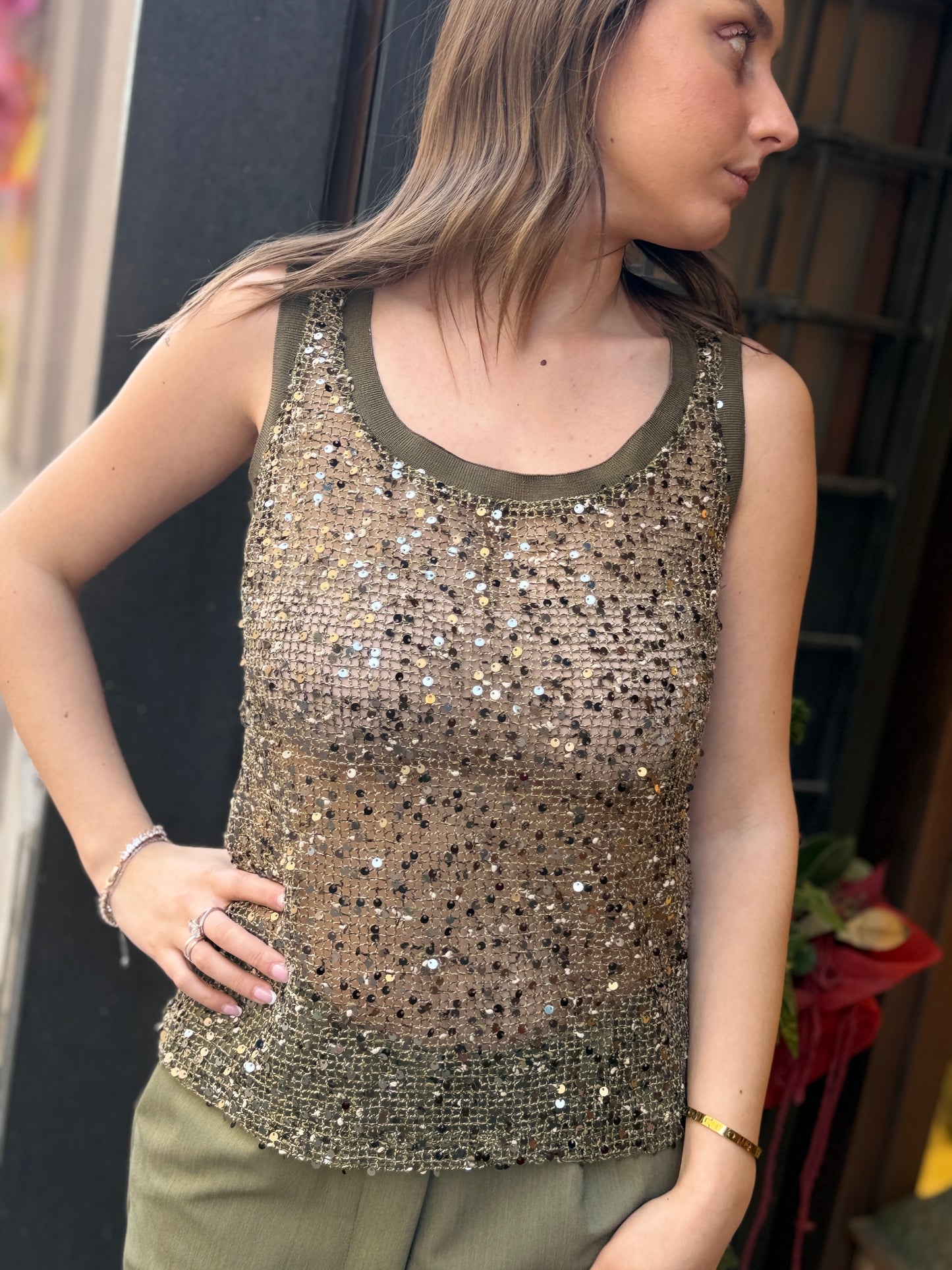 BohemianVì Boho Net Top Green