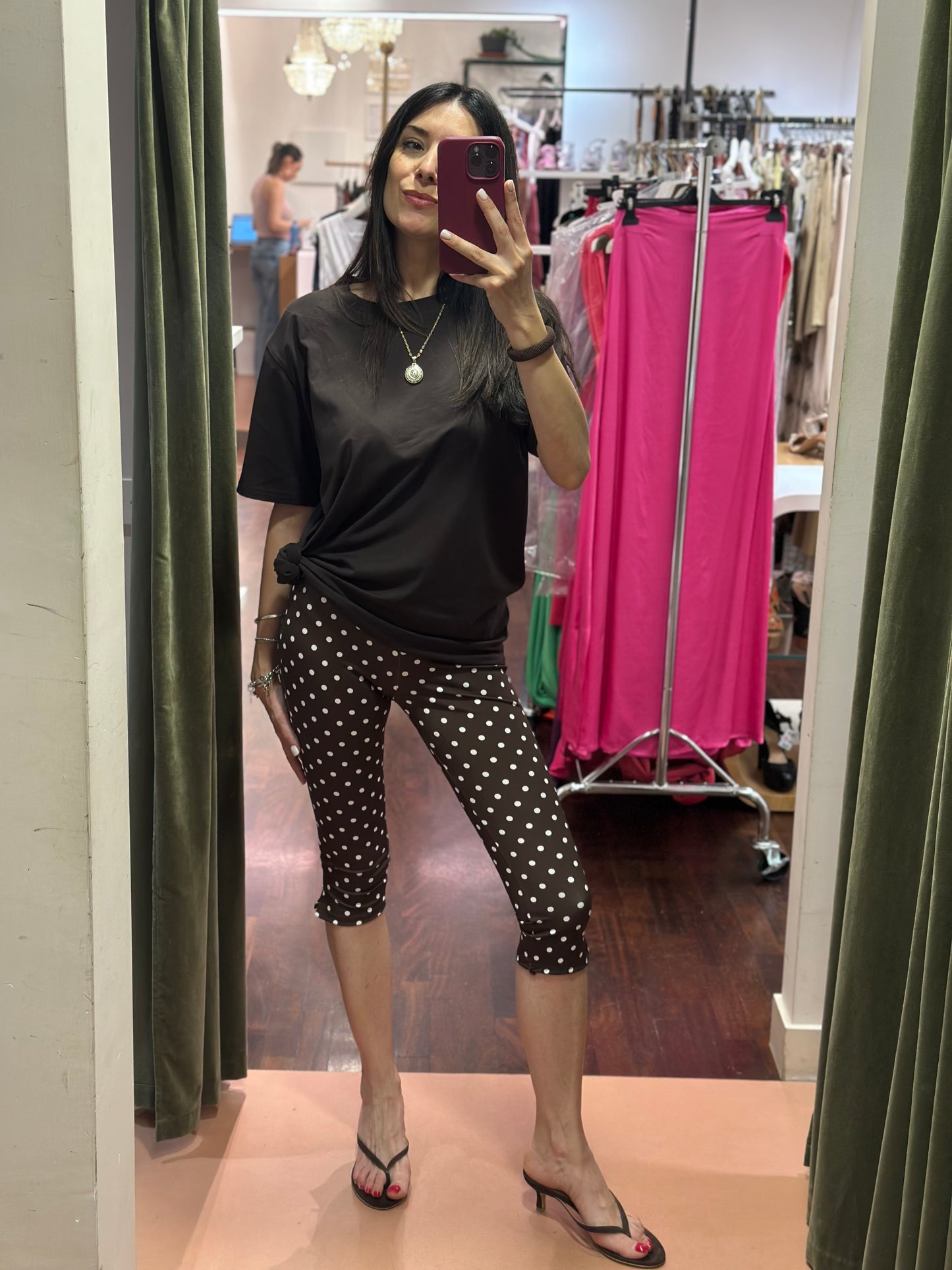 Pantalone Capri POIS CIOCCOLATO e NERO
