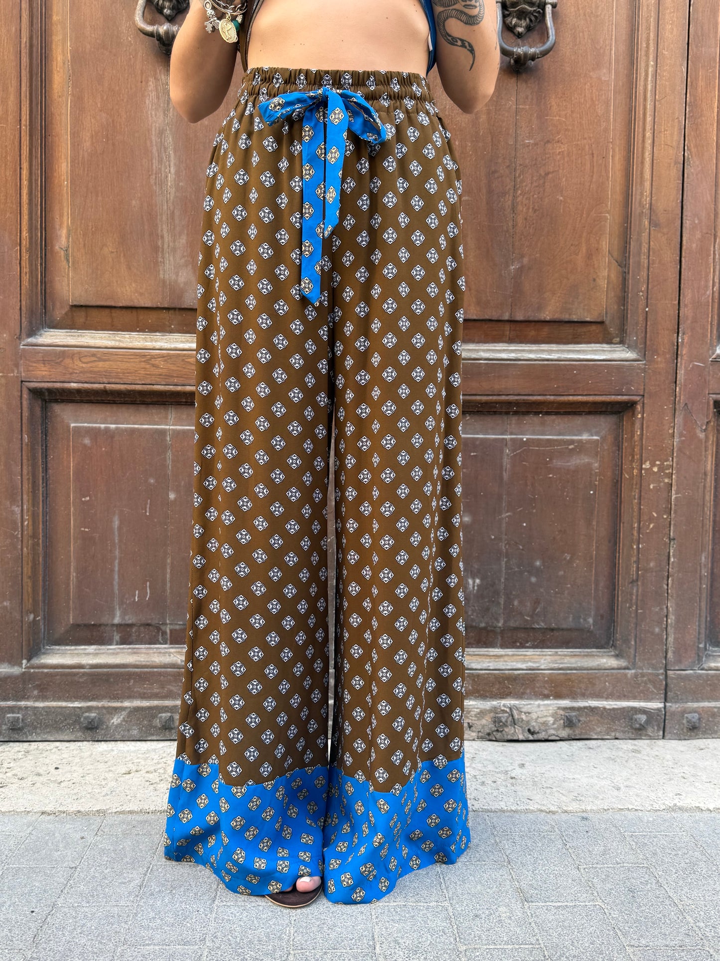 Tensione in Pantalone fantasia Moro/bluette
