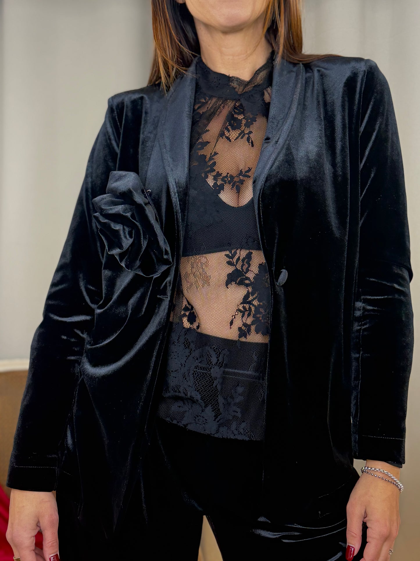 Tensione in Giacca in ciniglia NERA