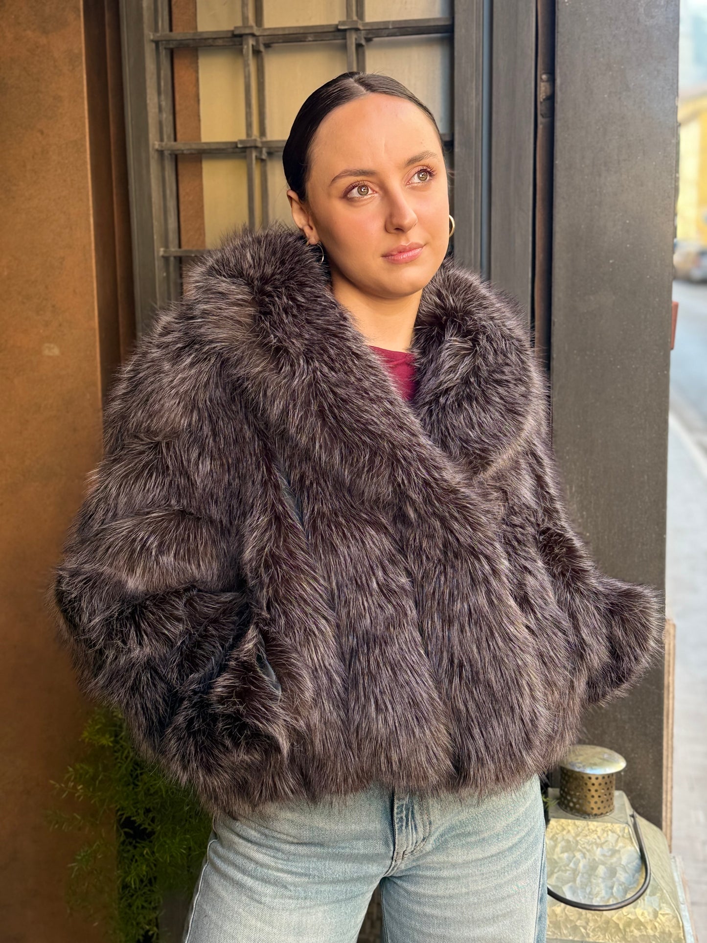 Ecopelliccia OLIMPIA Nero/Grigio