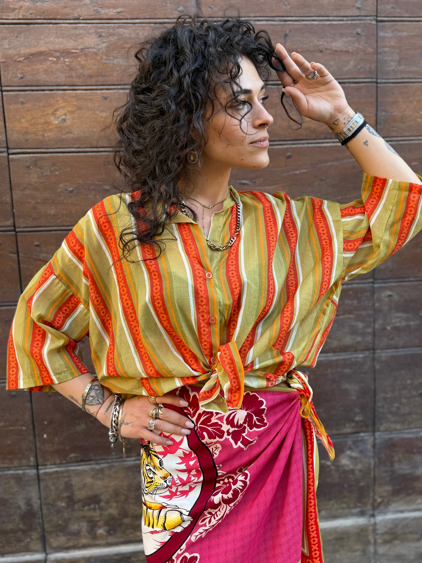Tensione in camicia coreana FLOWERS