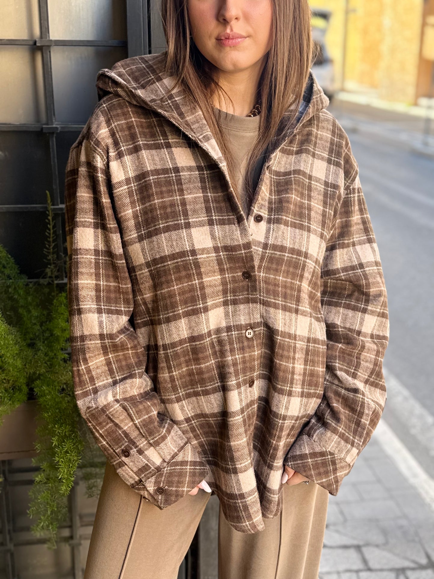 Eleh Camicia a scacchi MARRONE