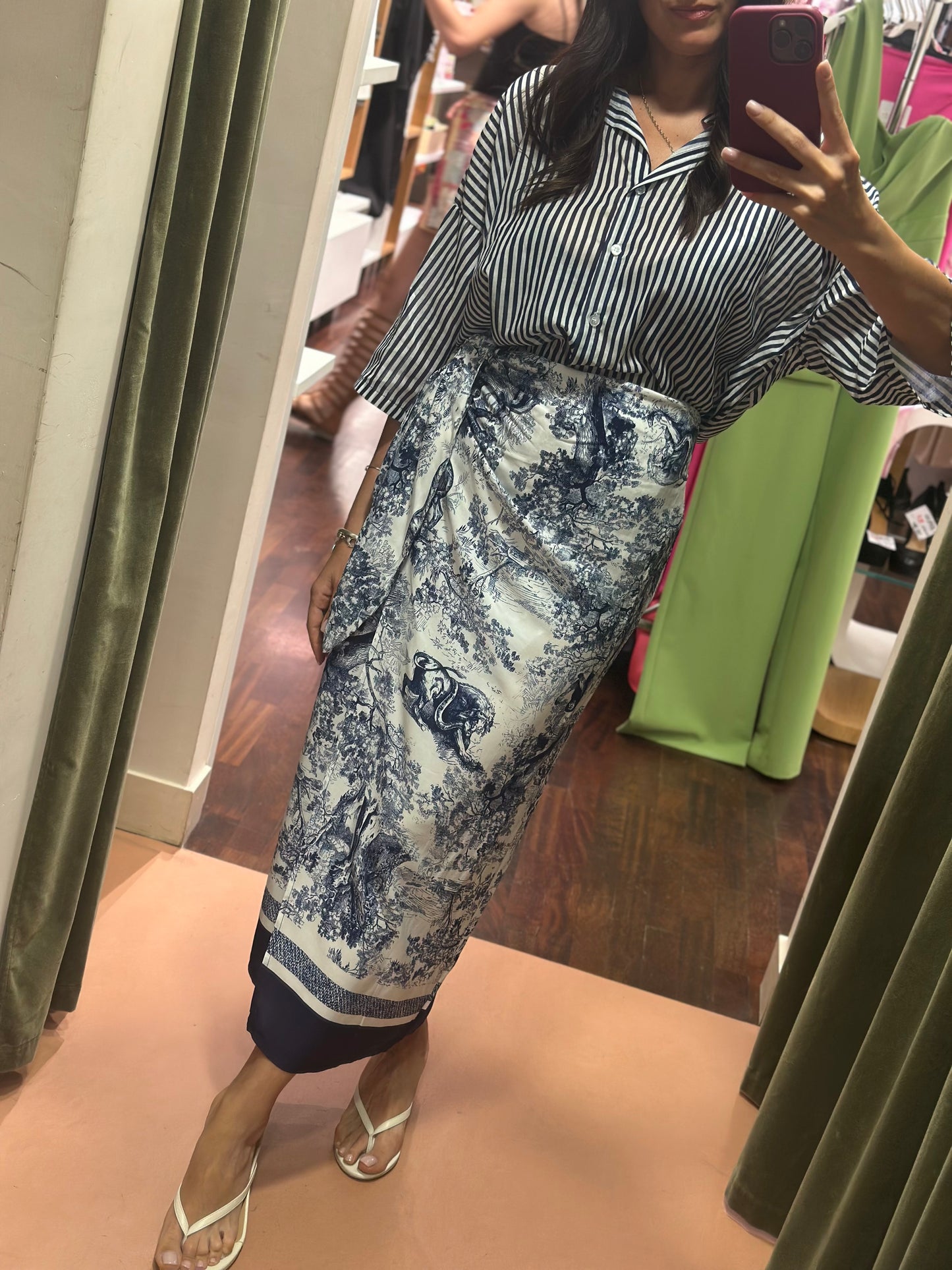 Tensione in Mini pareo Toile de Jouy lunga