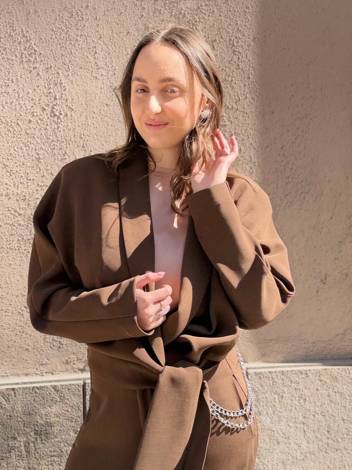 Haveone Giacca incrociata BROWN