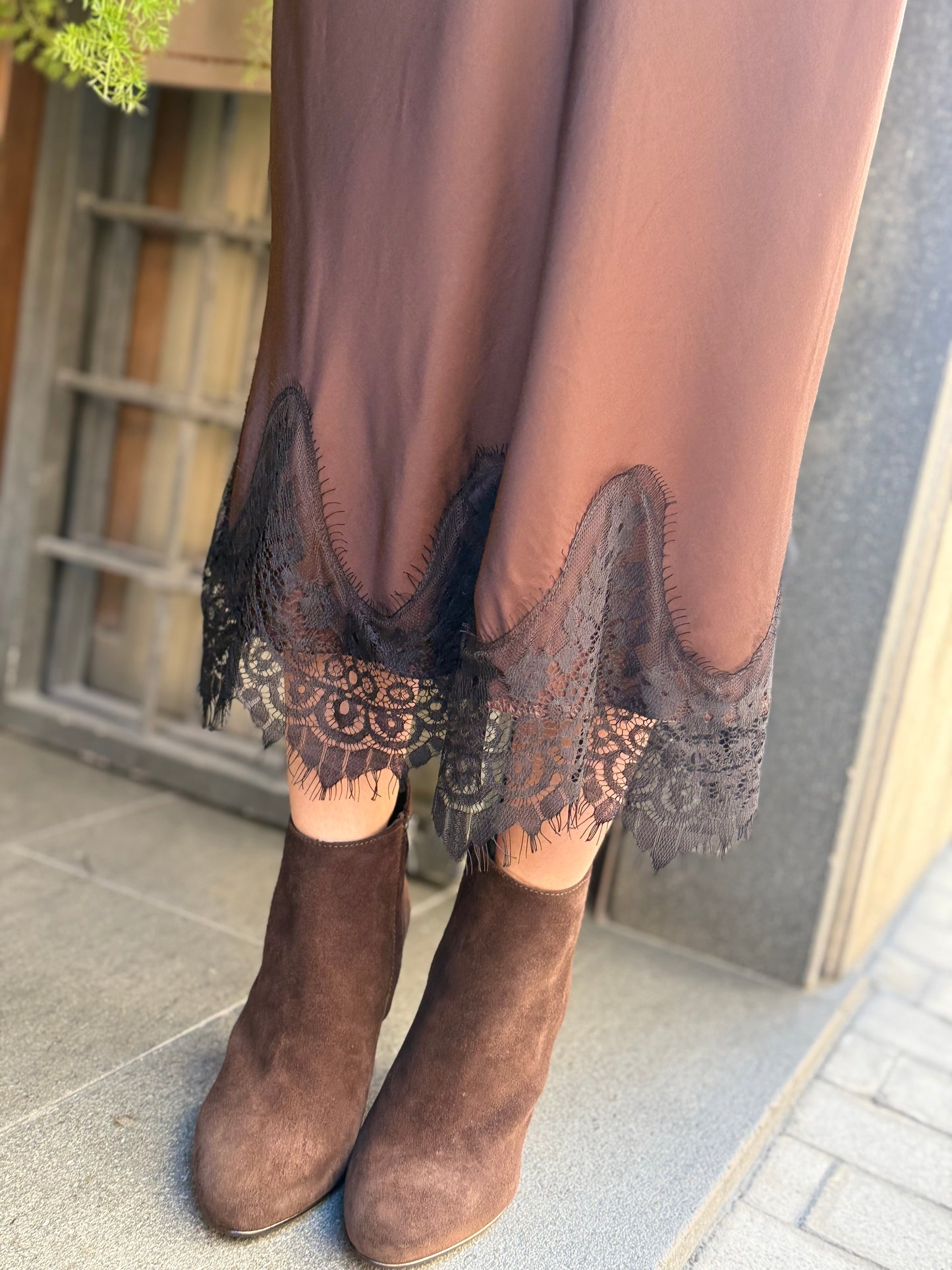 Gonna Lingerie MORO con pizzo nero