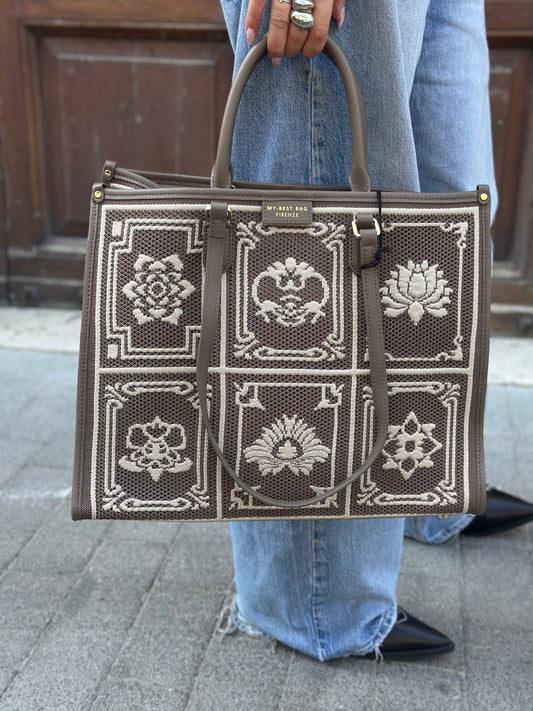 My Best Bag ATENA LASHA NATURAL BAROCCO LARGE