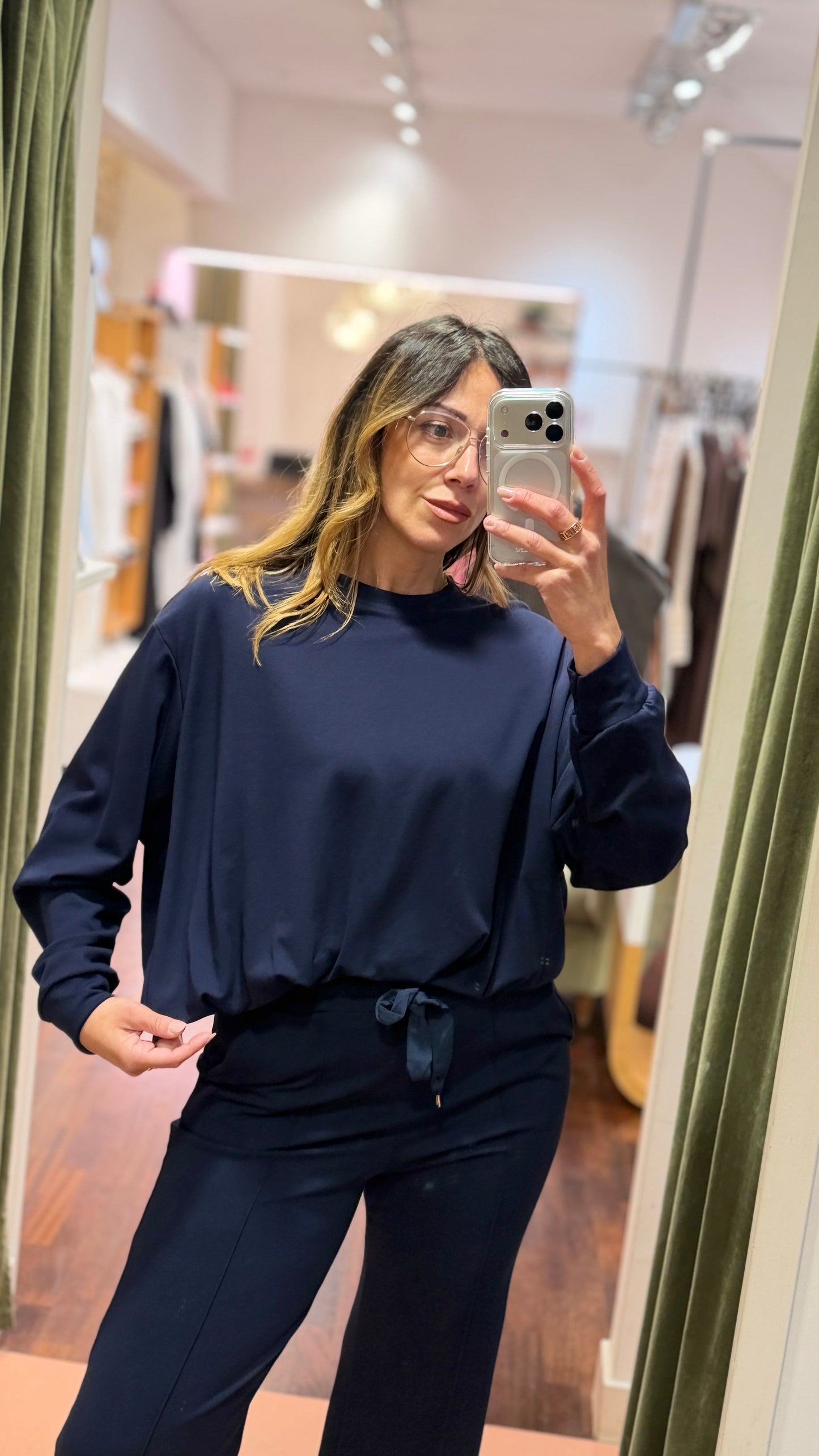 Felpa Blu con arriccio