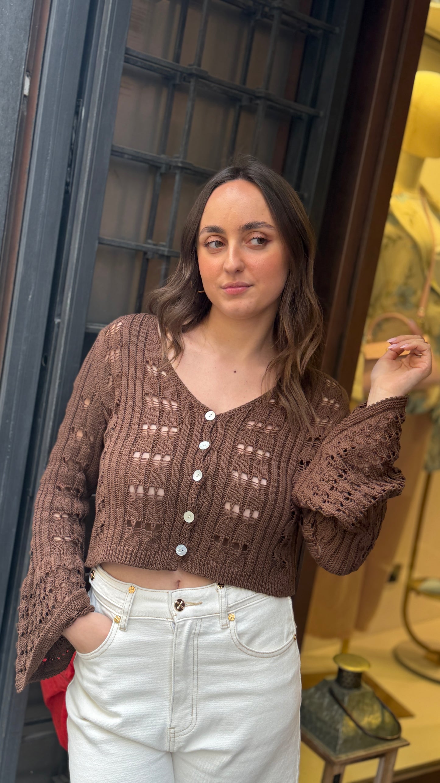 Cardigan traforato MORO
