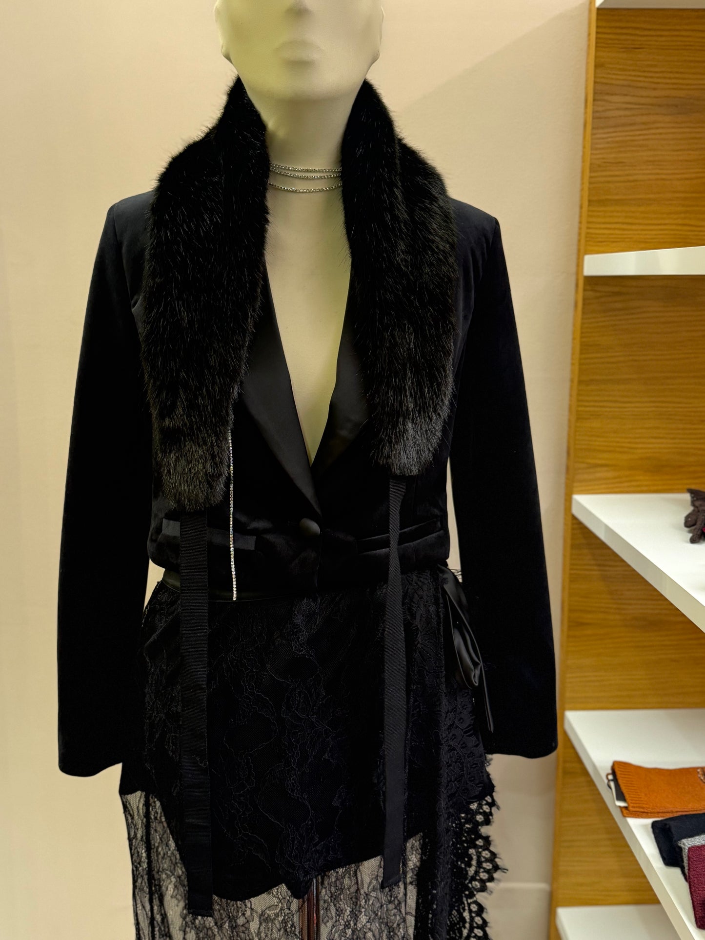 MEM.JS collo eco pelliccia NERO