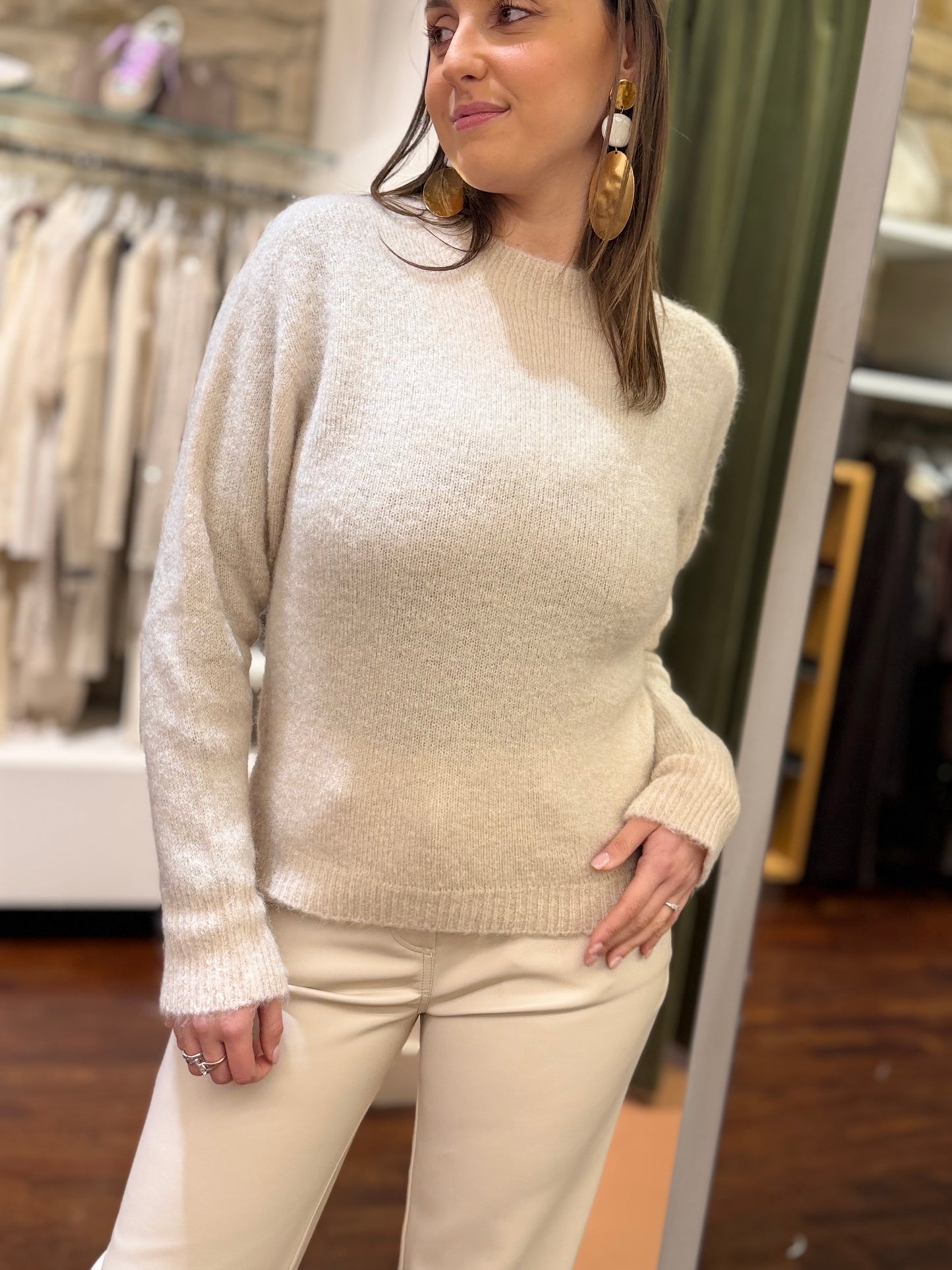 Tensione In Maglia girocollo misto mohair BURRO