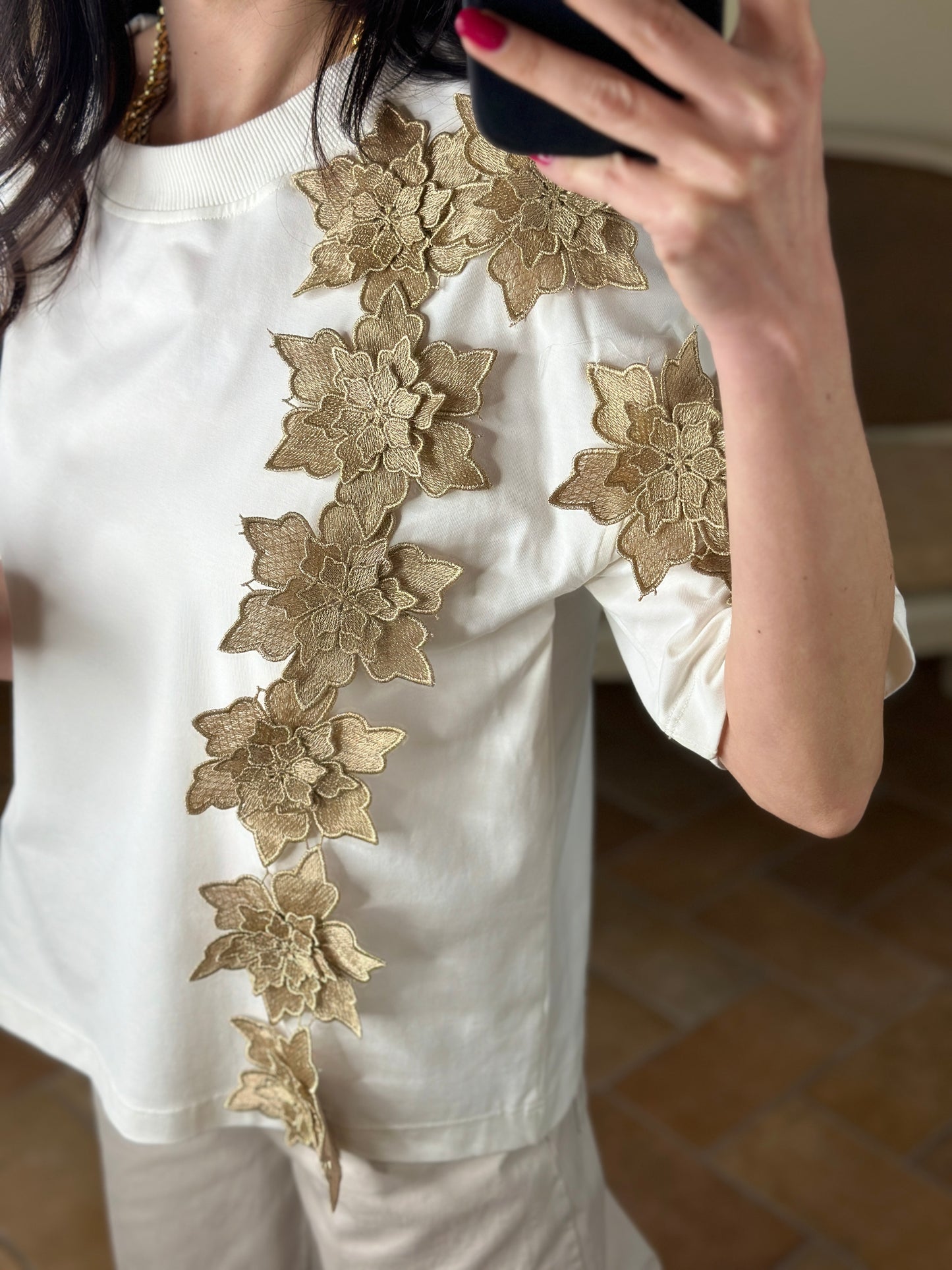 D'Elle T-shirt con fiori