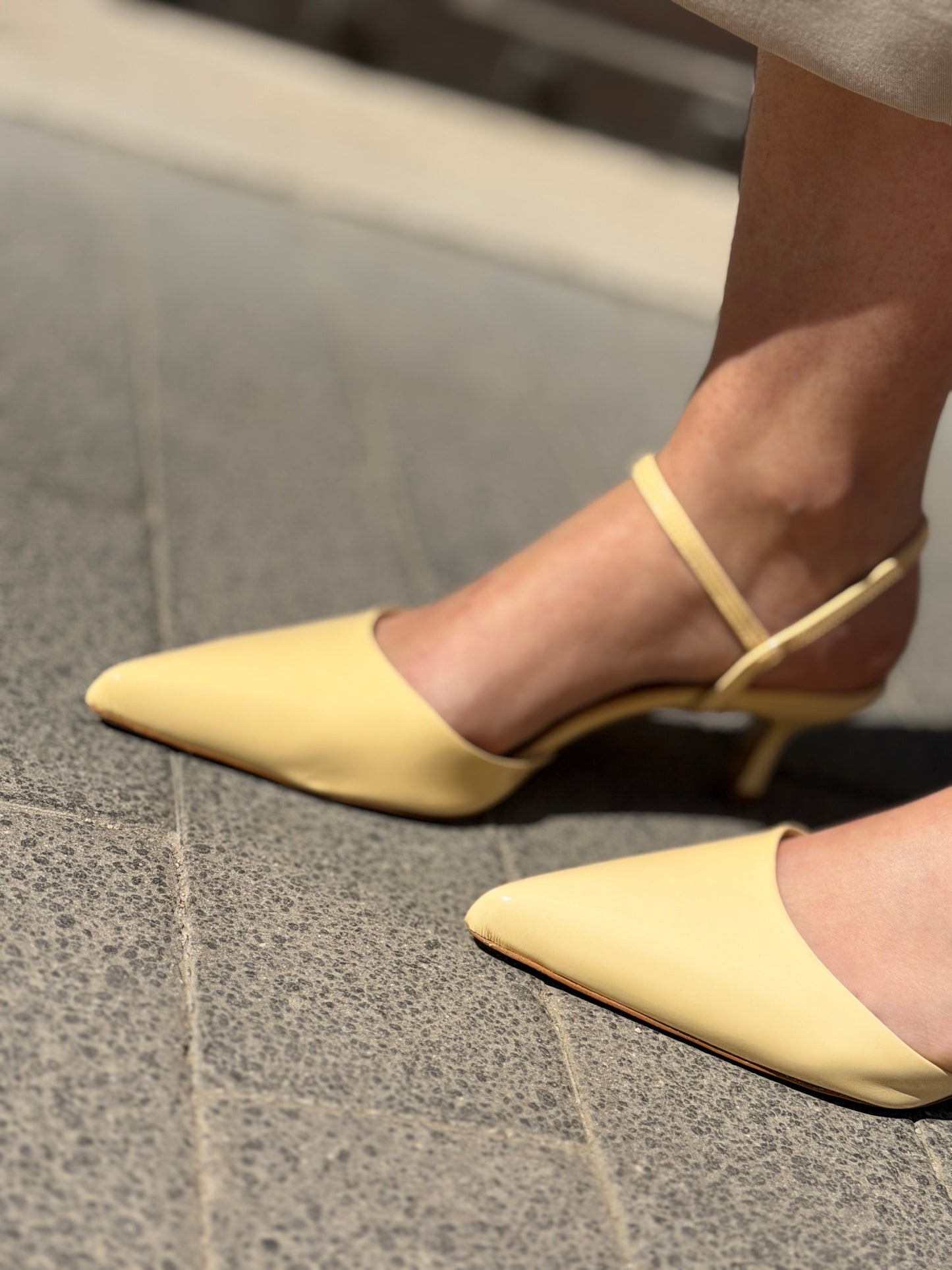 Ovyè Slingback Giallo pastello