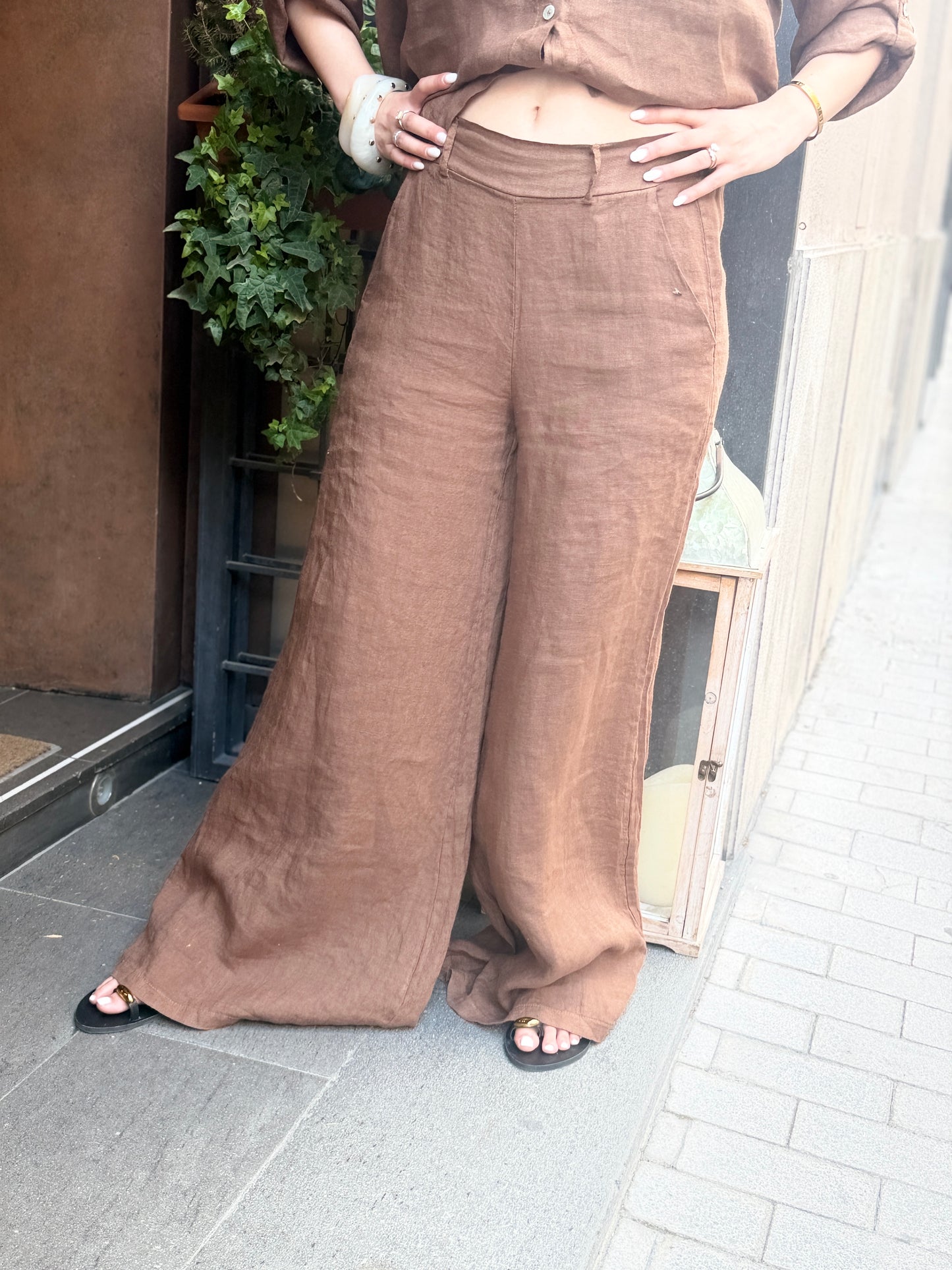 Pantalone MALIBÙ in lino a palazzo (disponibile in più colori)