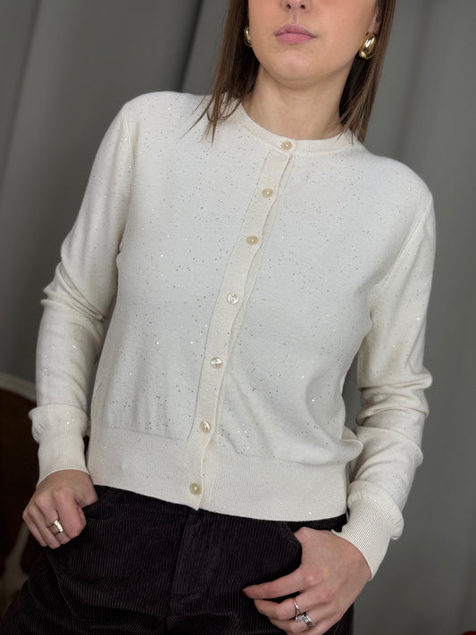 Cardigan in viscosa con micro paillettes (disponibile in più colori)