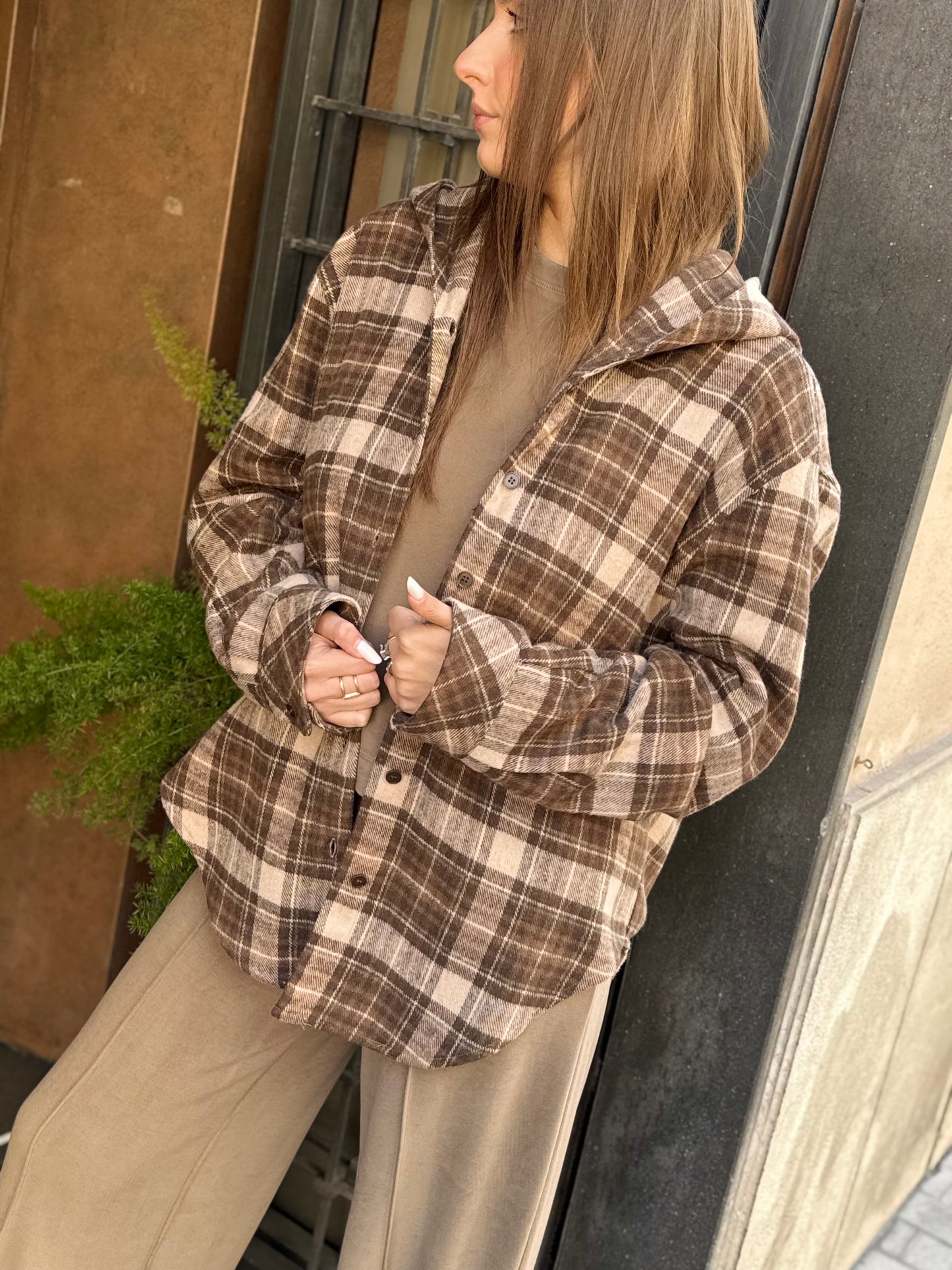 Eleh Camicia a scacchi MARRONE