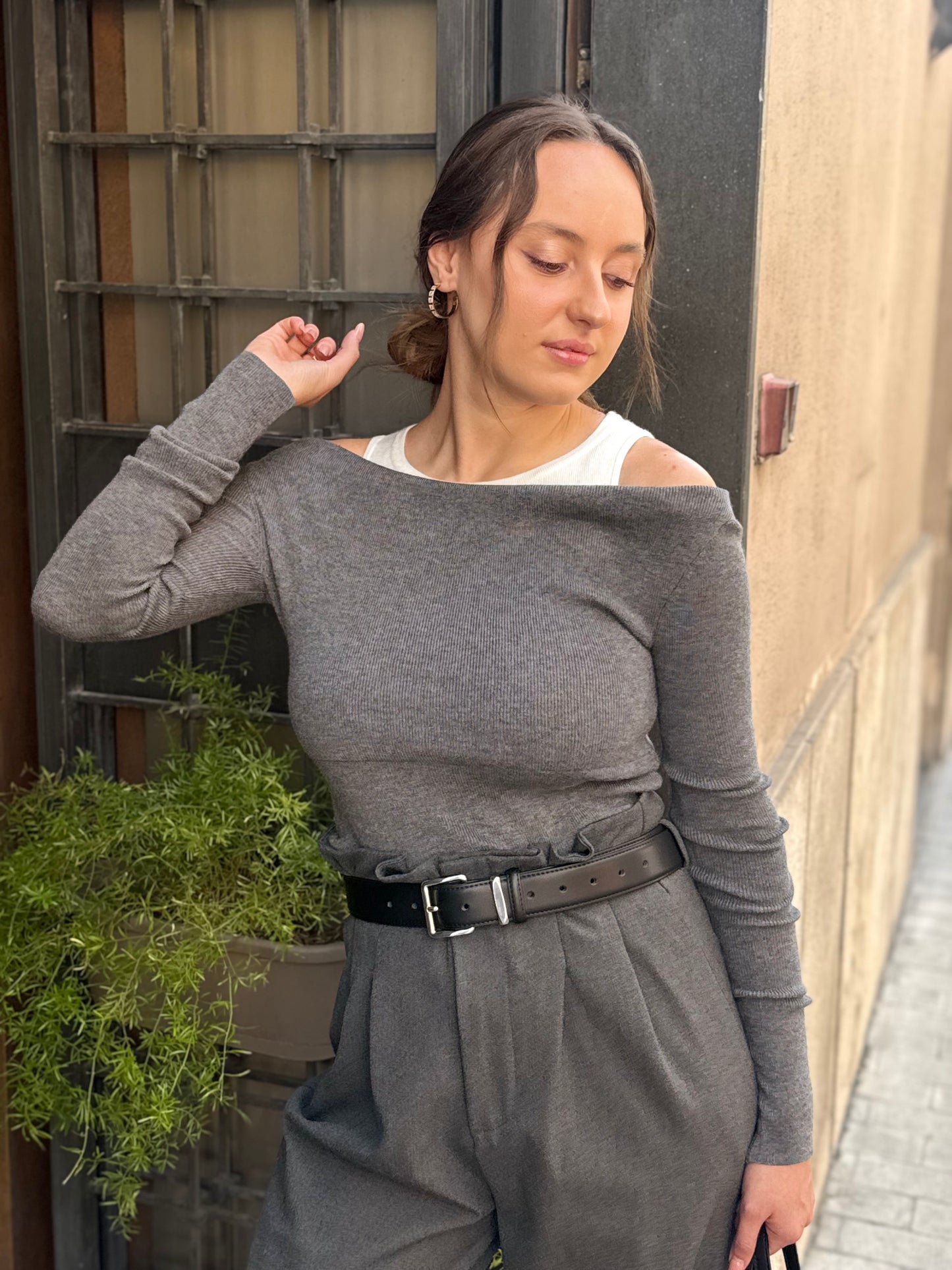 Eleh Maglia con inserto canotta GRIGIA