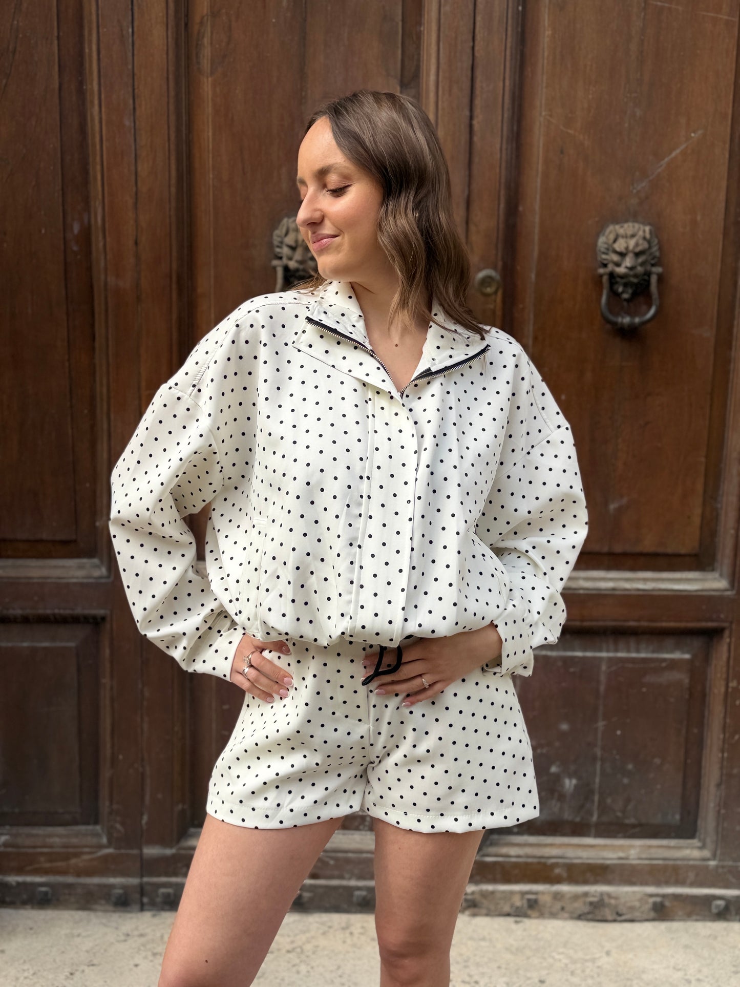Completo a Pois Bianco/nero