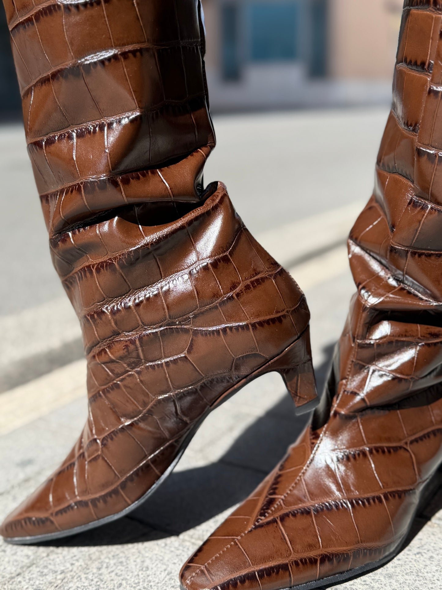 Bianca Dì Stivale stampa cocco CAFFÈ