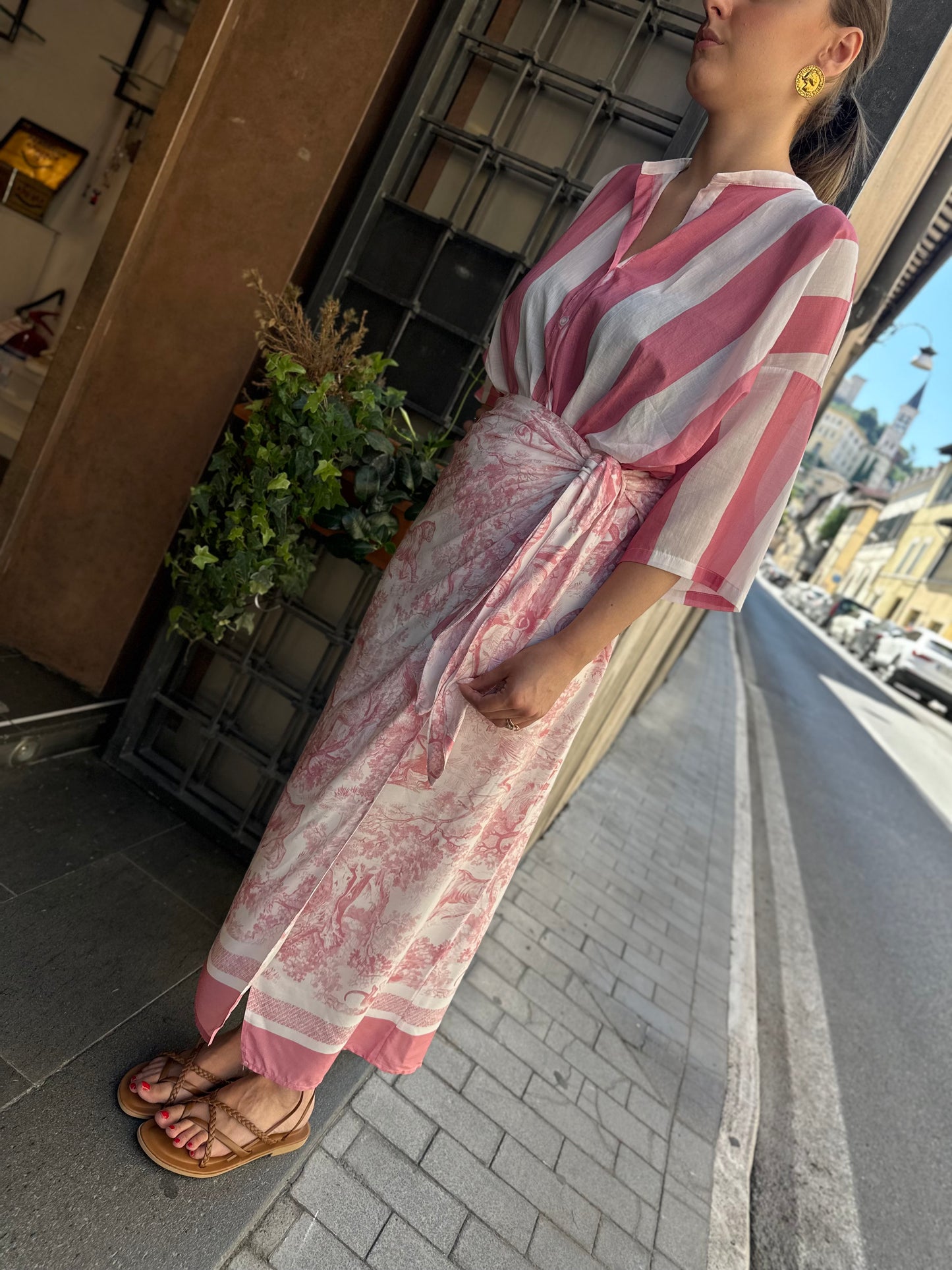 Tensione in Gonna Toile de Jouy Rosa