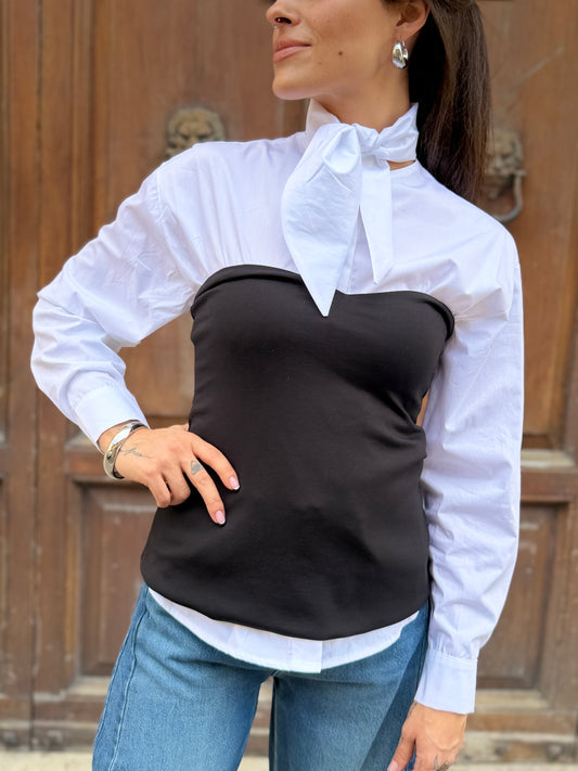 Haveone Camicia fiocco+top bustier