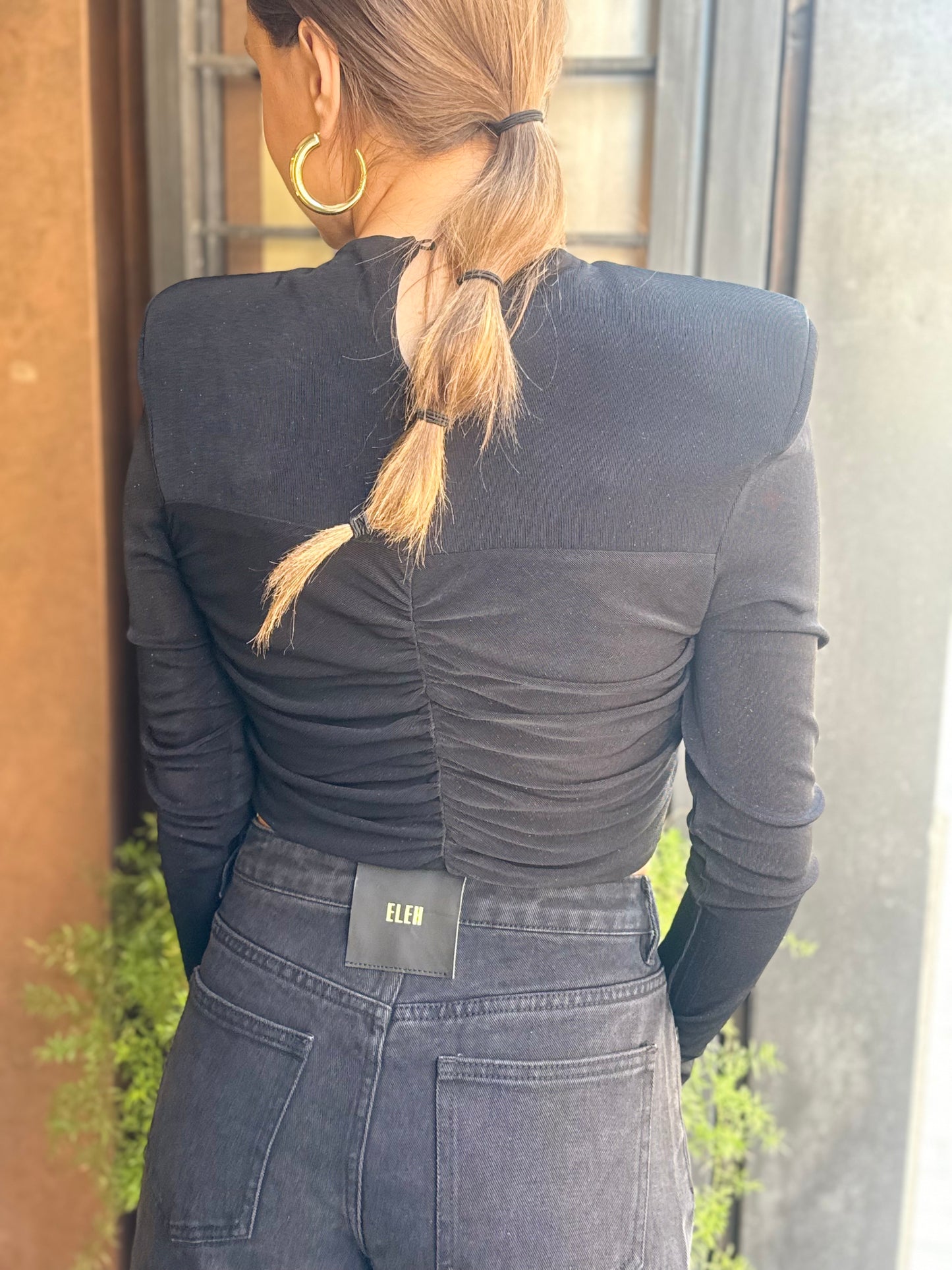 Eleh Top in lurex NERO