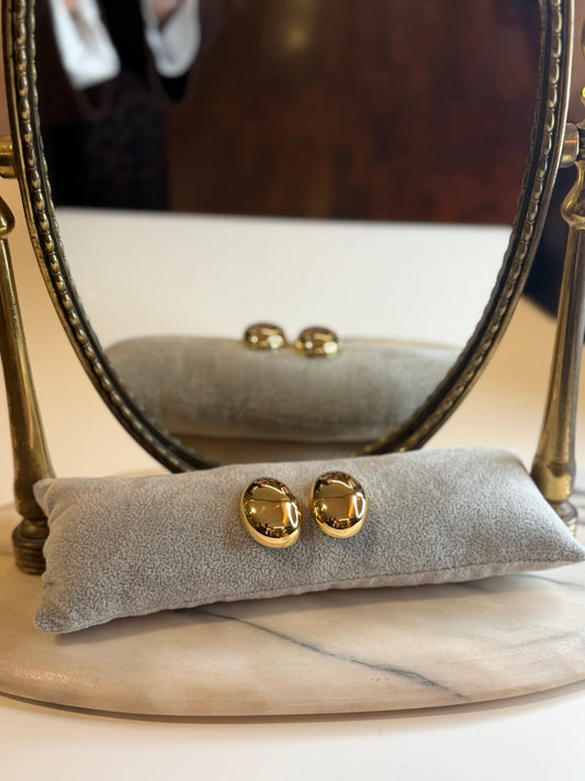 Orecchini a bottone medio ovale ORO