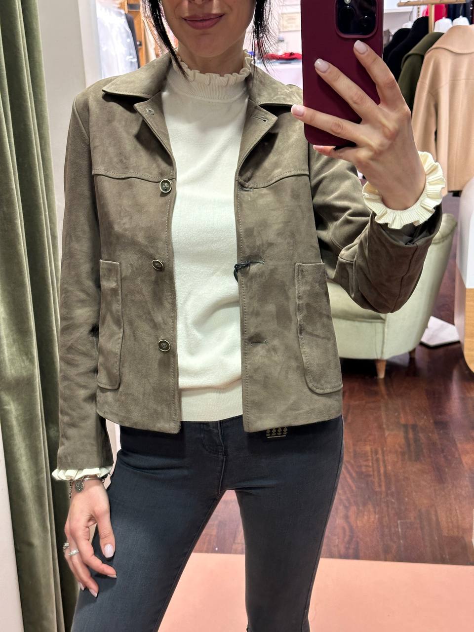 Giacca in Camoscio TAUPE