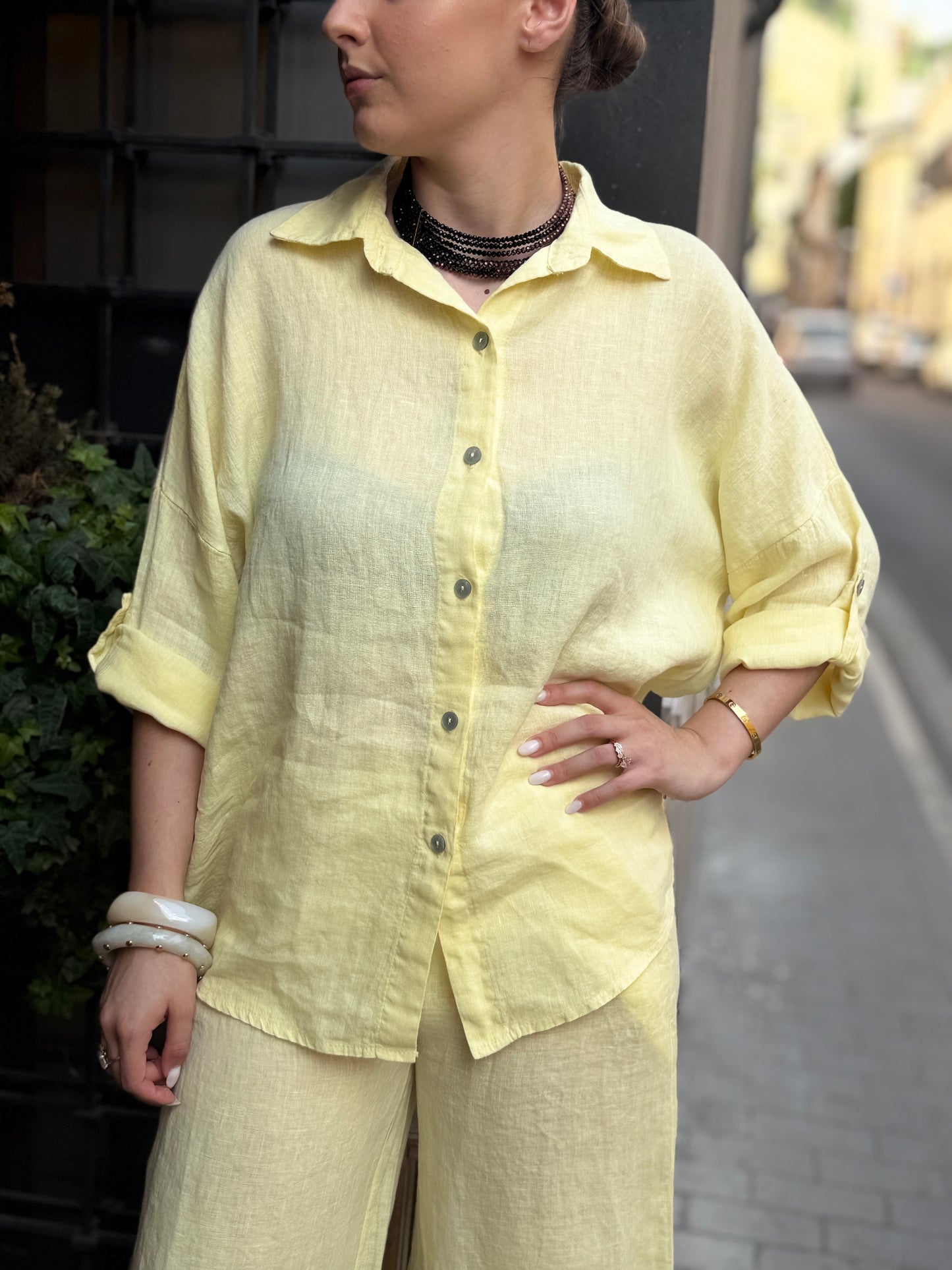 Camicia VIOLA in lino (disponibile in più colori)