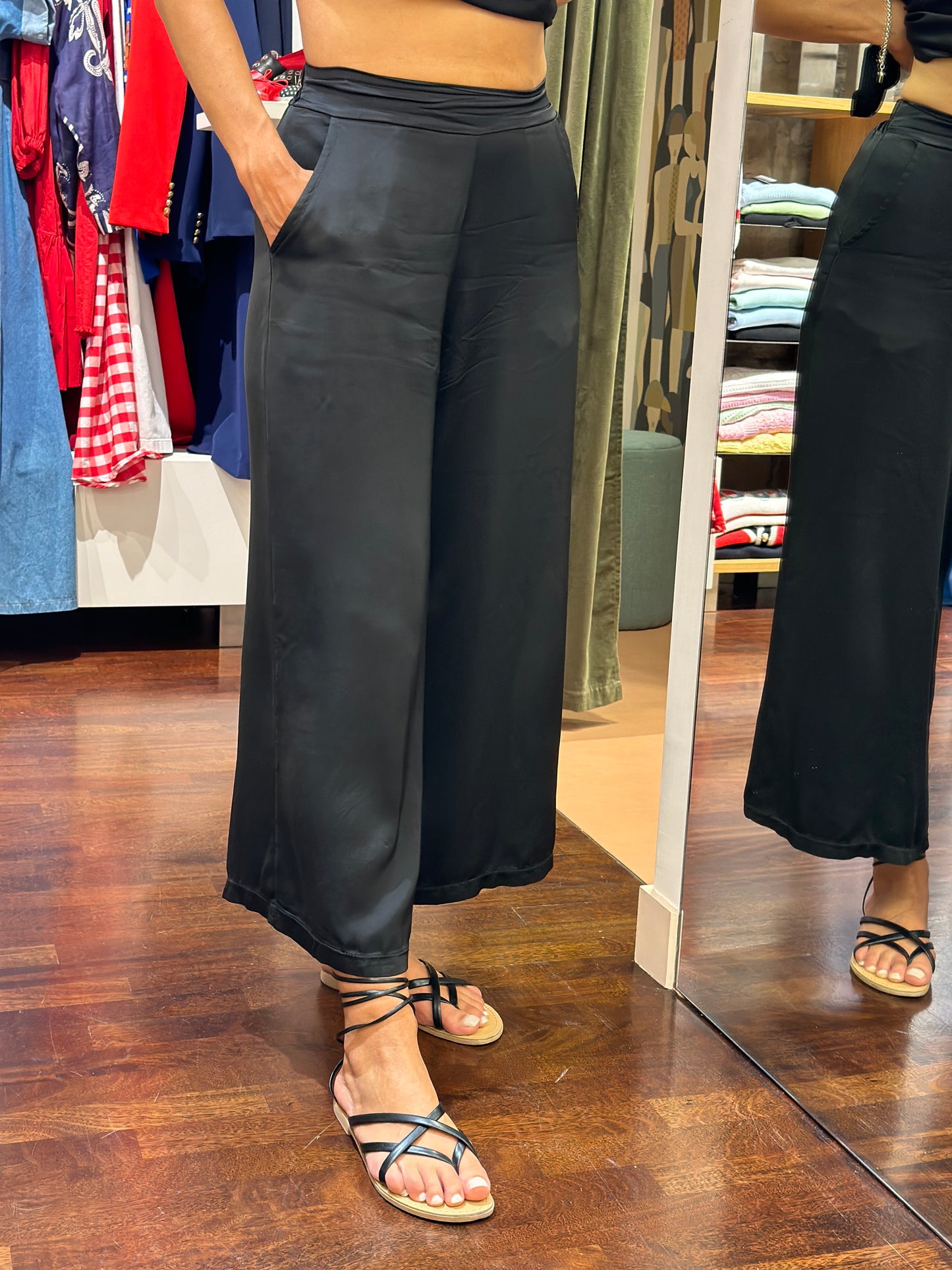 Uni mé pantalone palazzo cropped