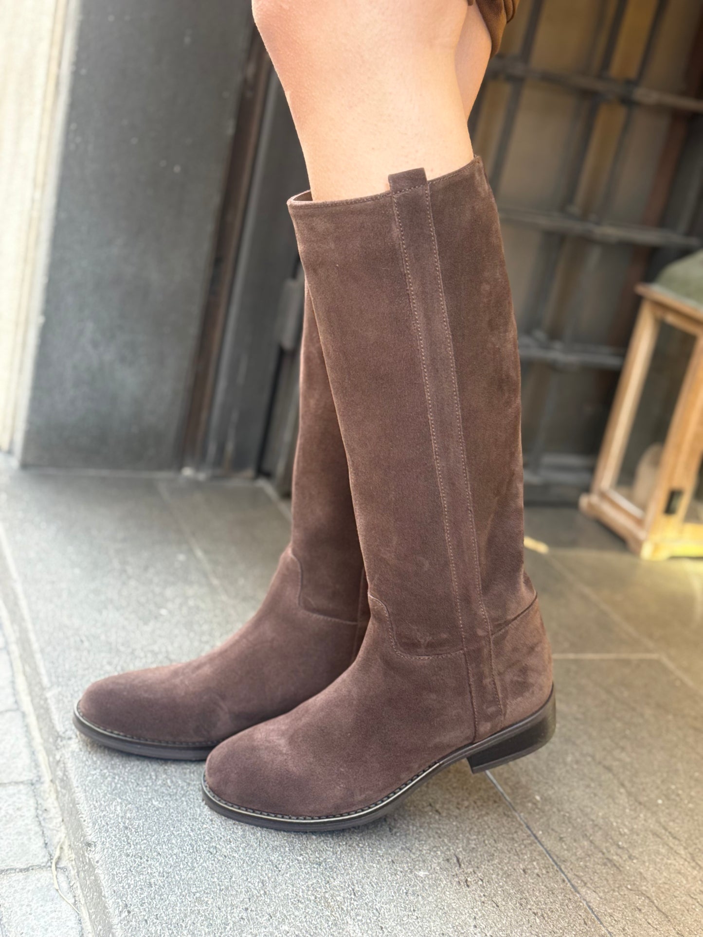 Elisa lanci Stivale tubolare scamosciato MORO