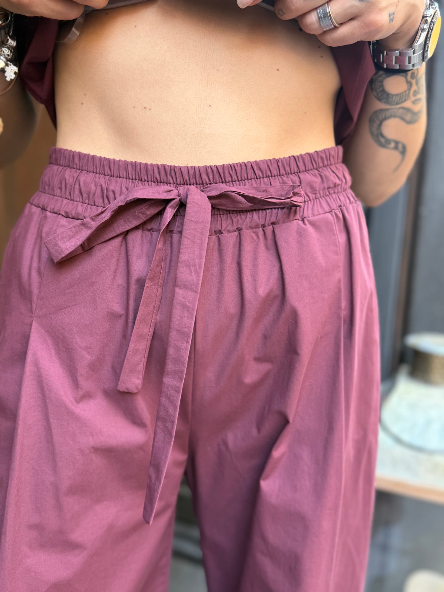 Tensione in Pantalone INDIA/CELESTE