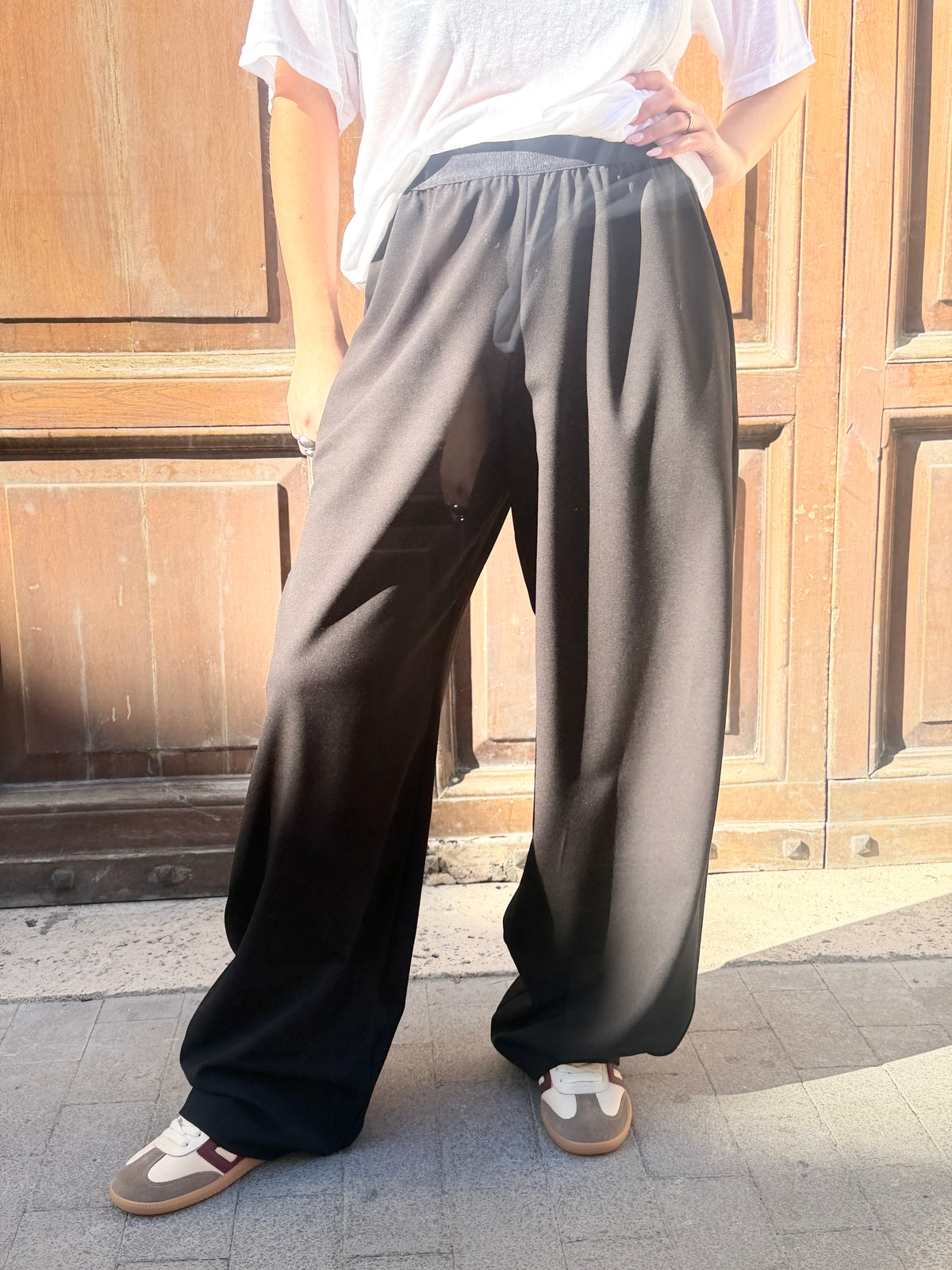 Tensione in Pantalone  barrel NERO
