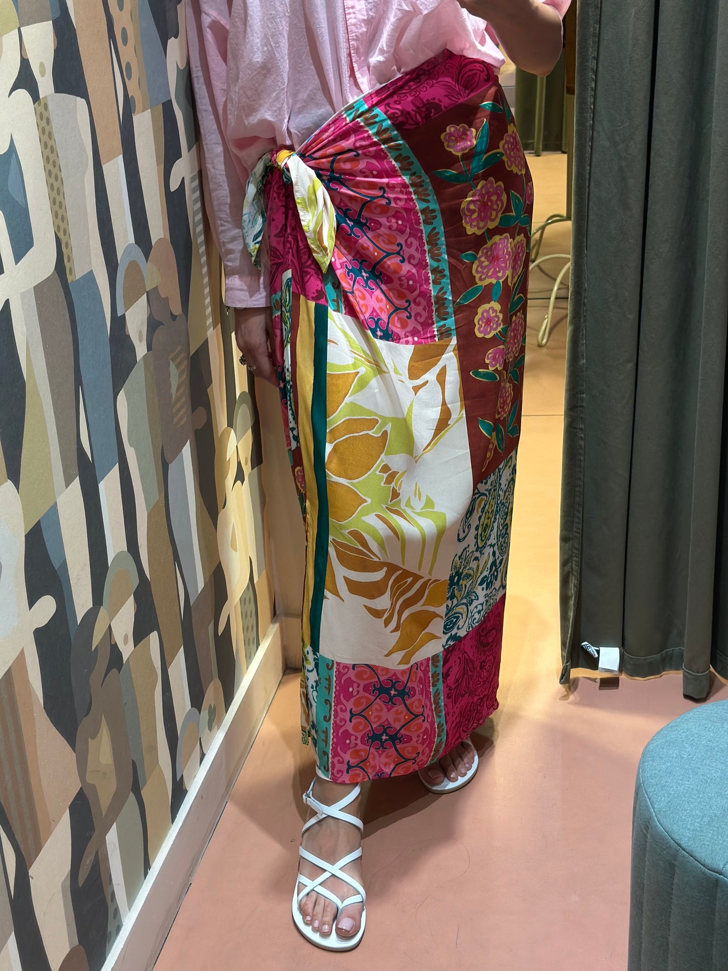 Tensione in gonna pareo lunga PATCHWORK