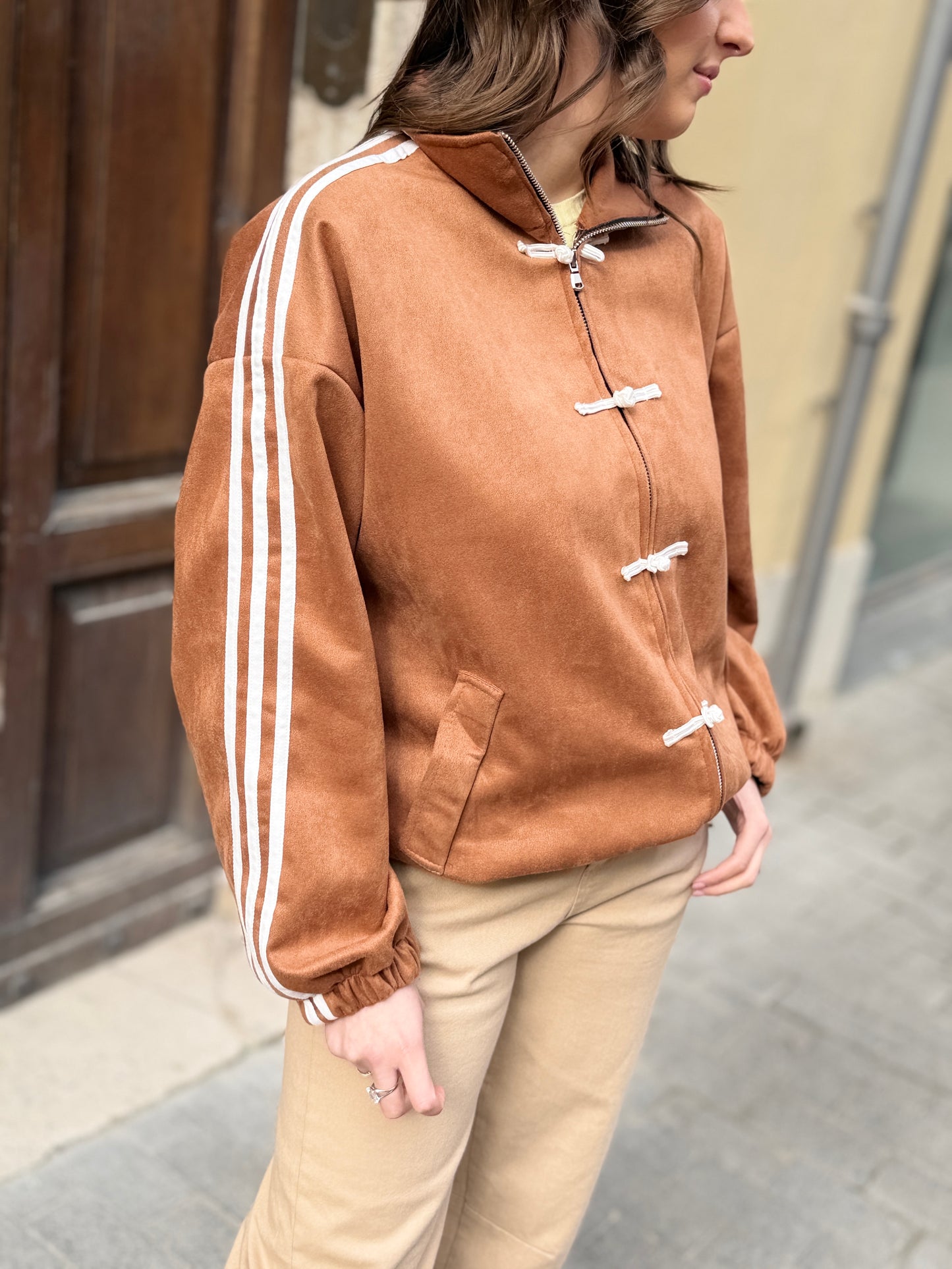 Felpa Sporty Chic Camel