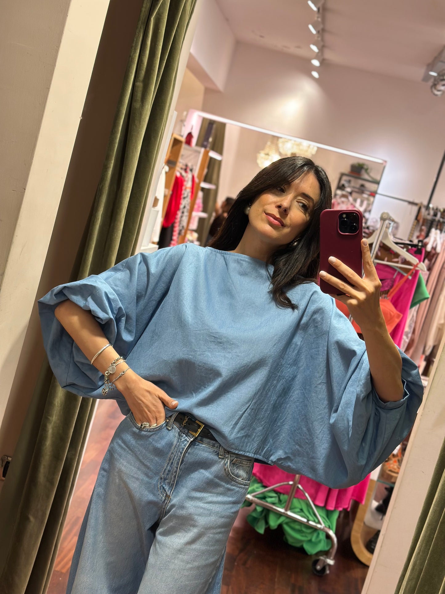 Blusa INES manica a palloncino (disponibile in altre varianti colori)