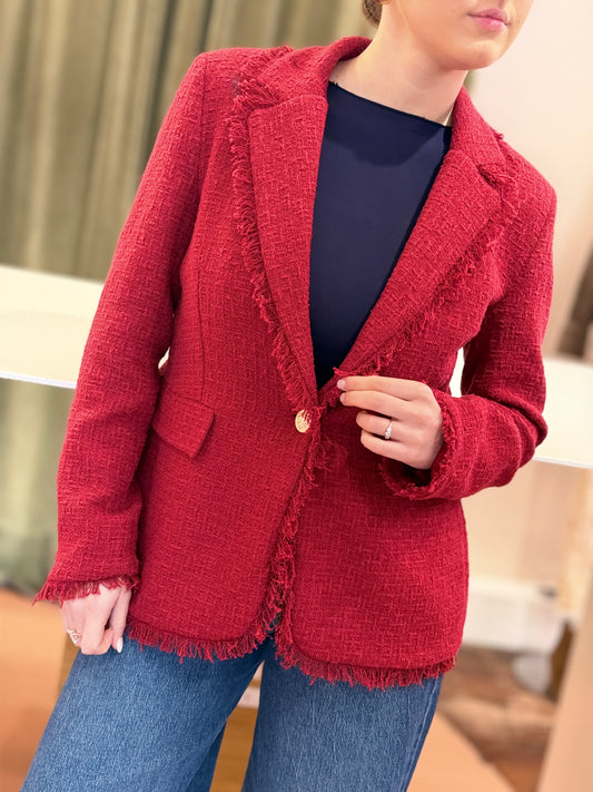 Tensione in Giacca Bouclè Rossa