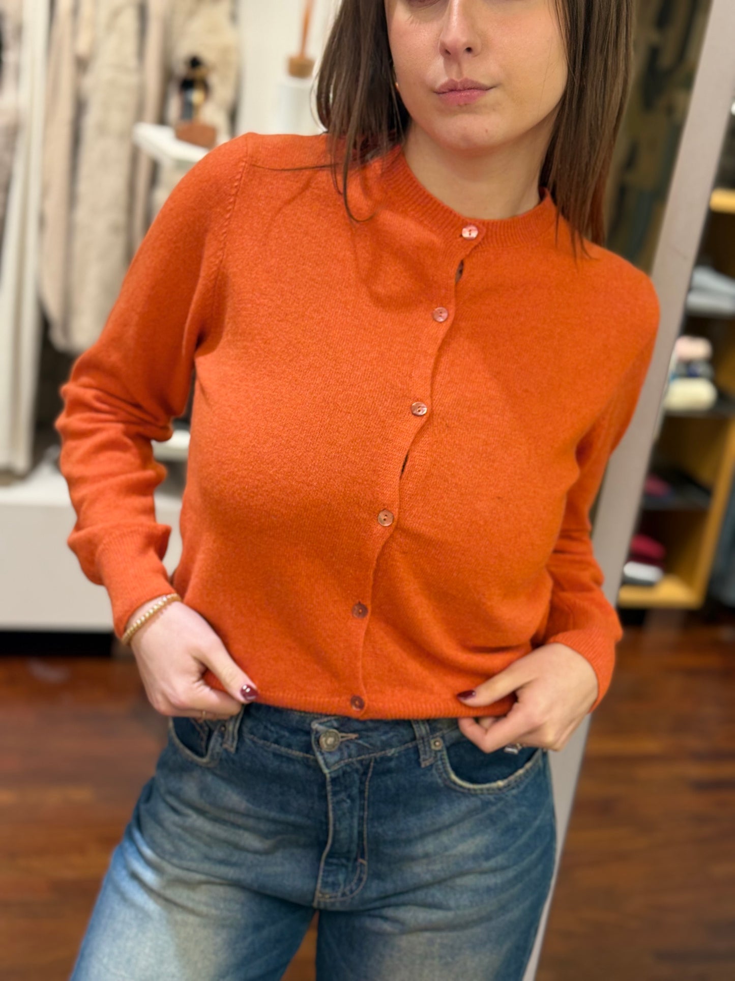 Tensione In Cardigan misto cashmere ARANCIO