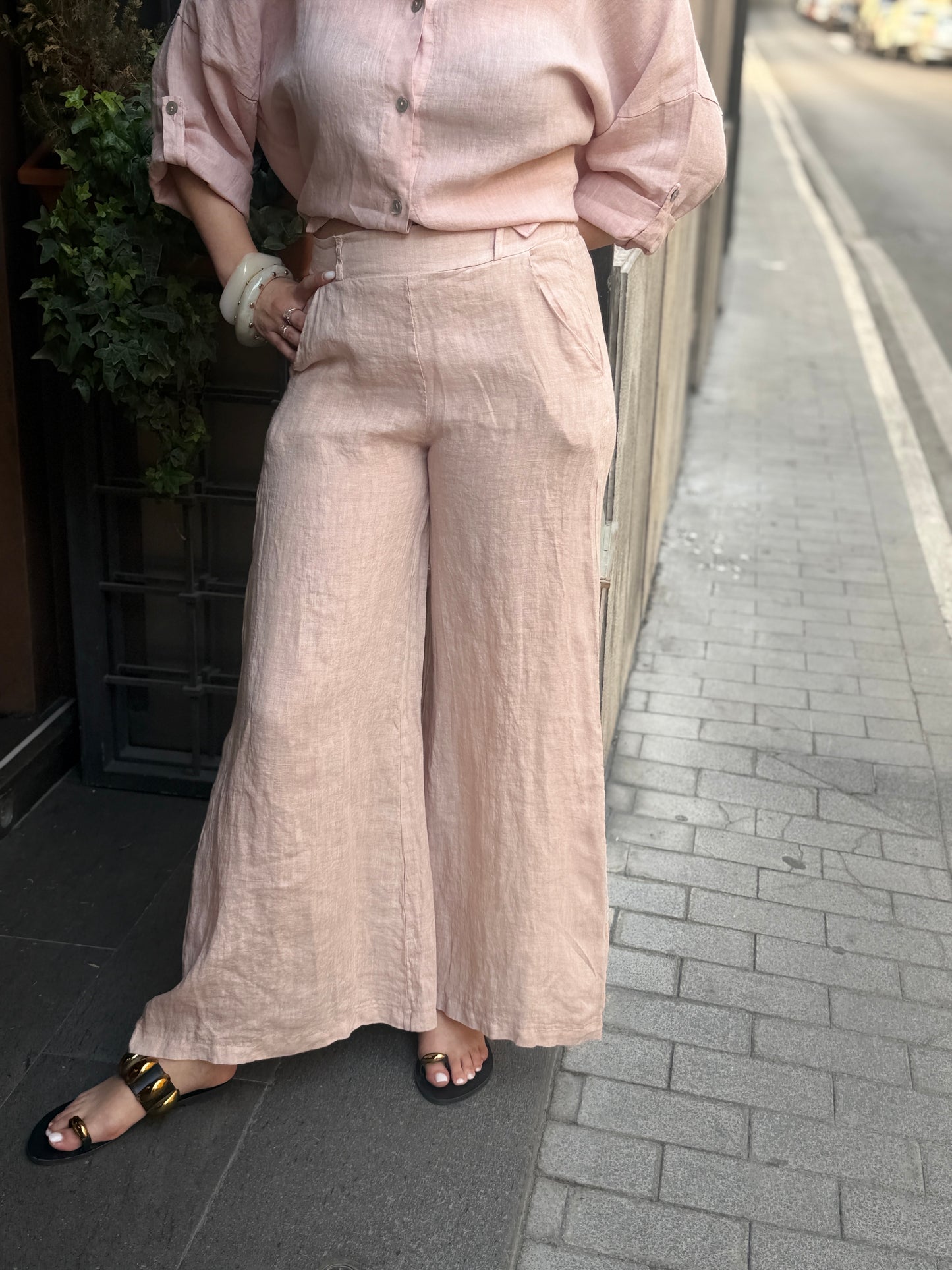 Pantalone MALIBÙ in lino a palazzo (disponibile in più colori)