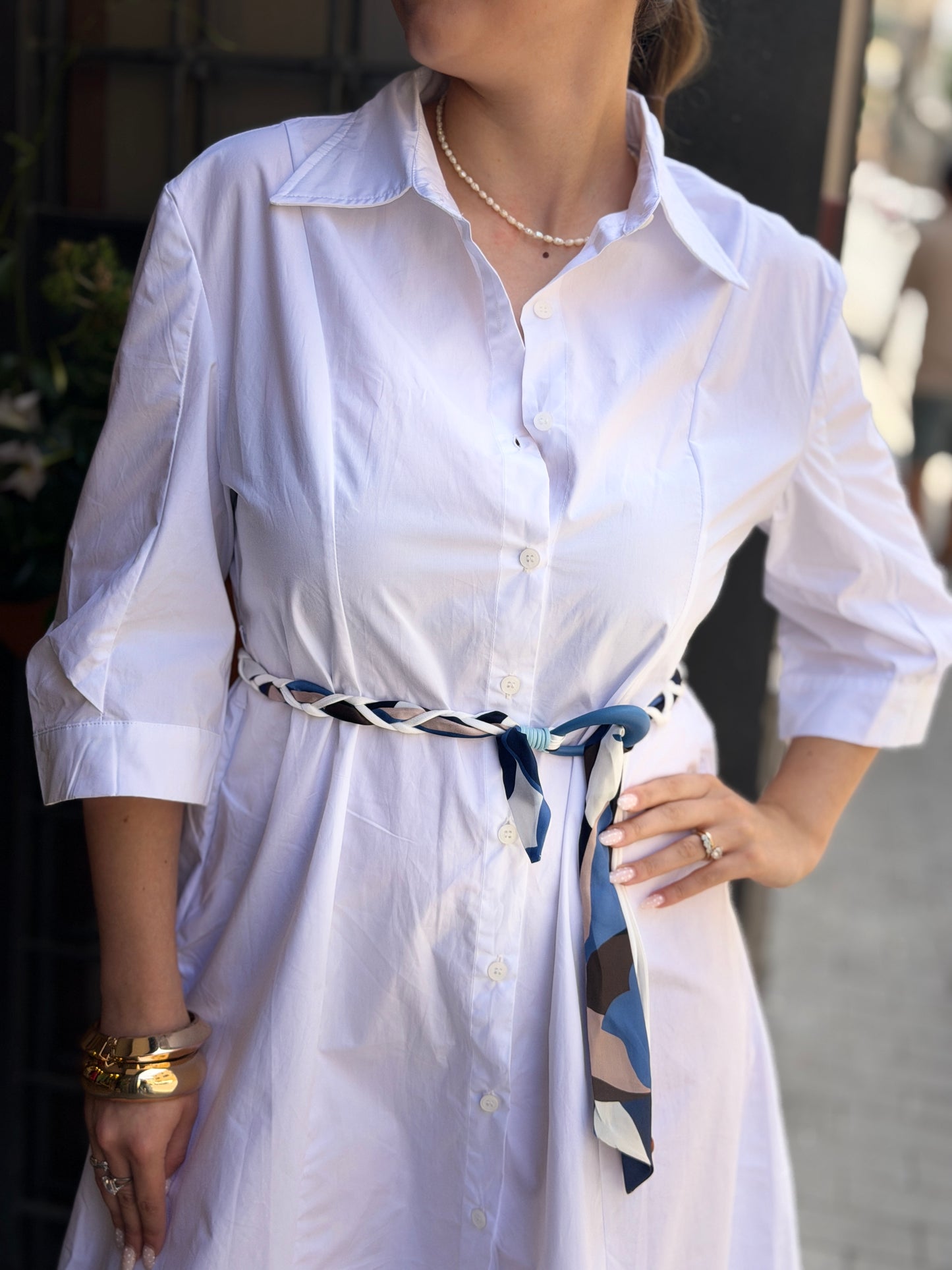 Abito camicia MILITARE E GESSO
