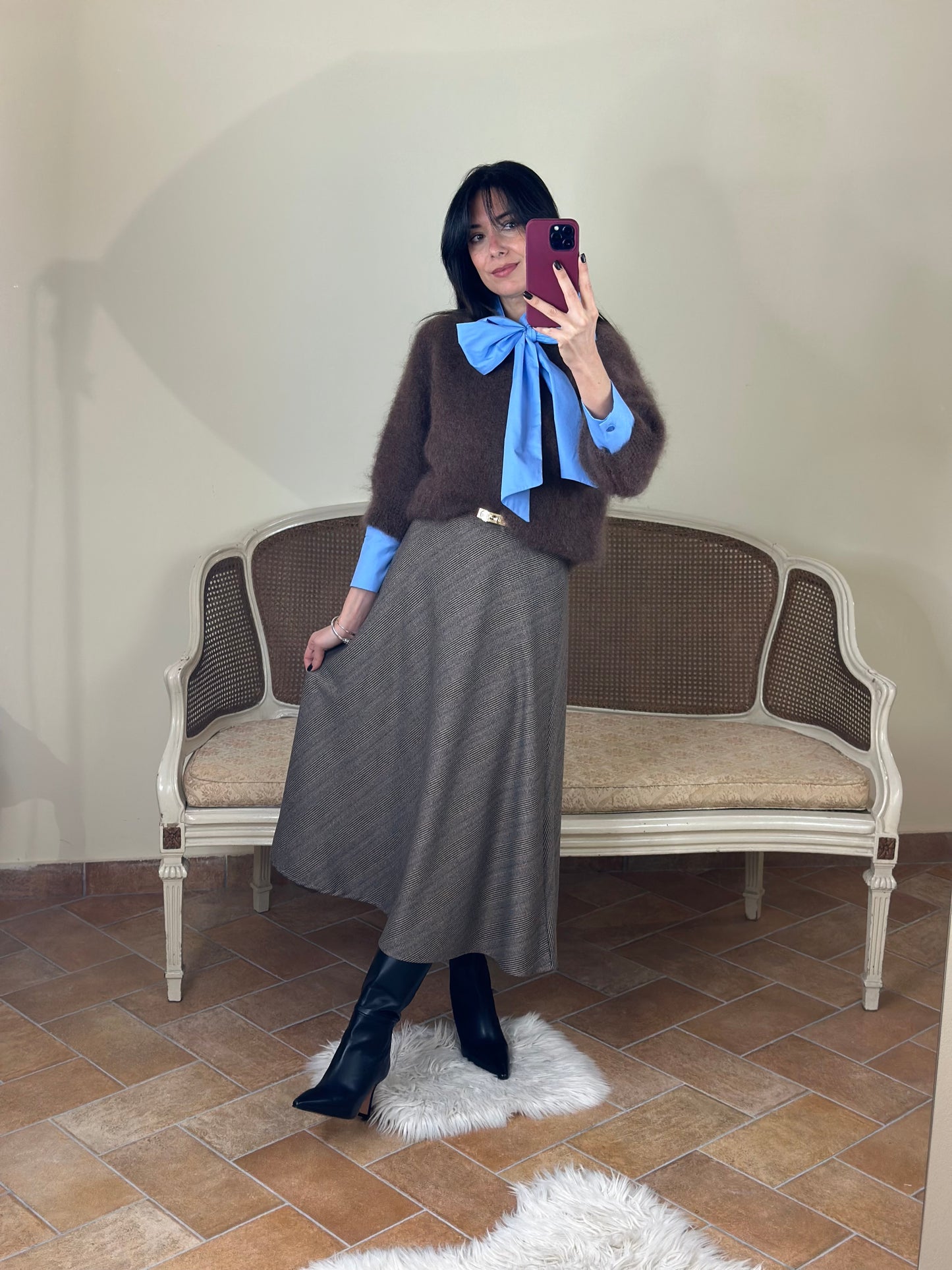 Gonna a ruota stampa Principe di Galles