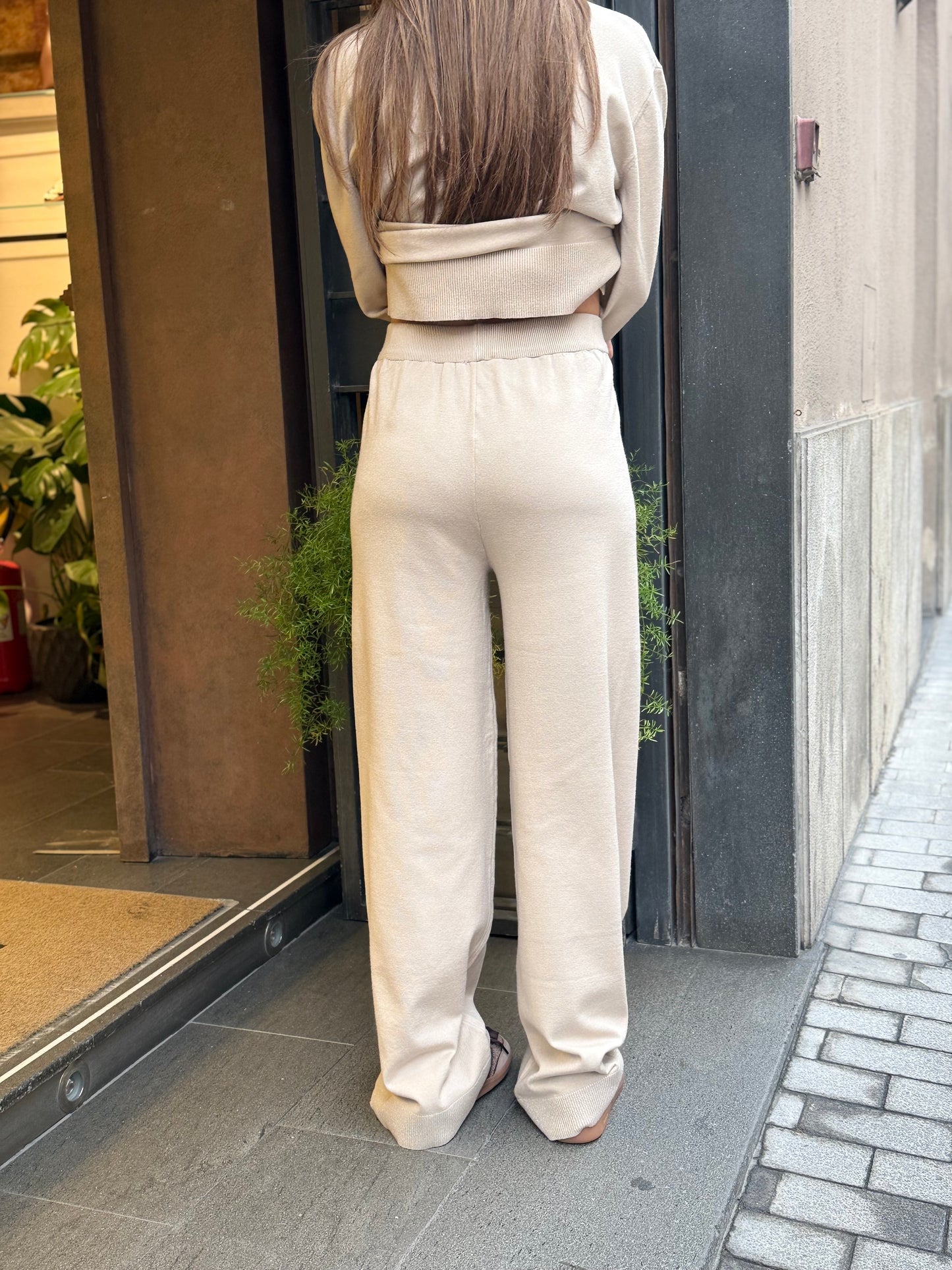 Anonyme Pantalone VISCOSE LUREX KNITWEAE beige