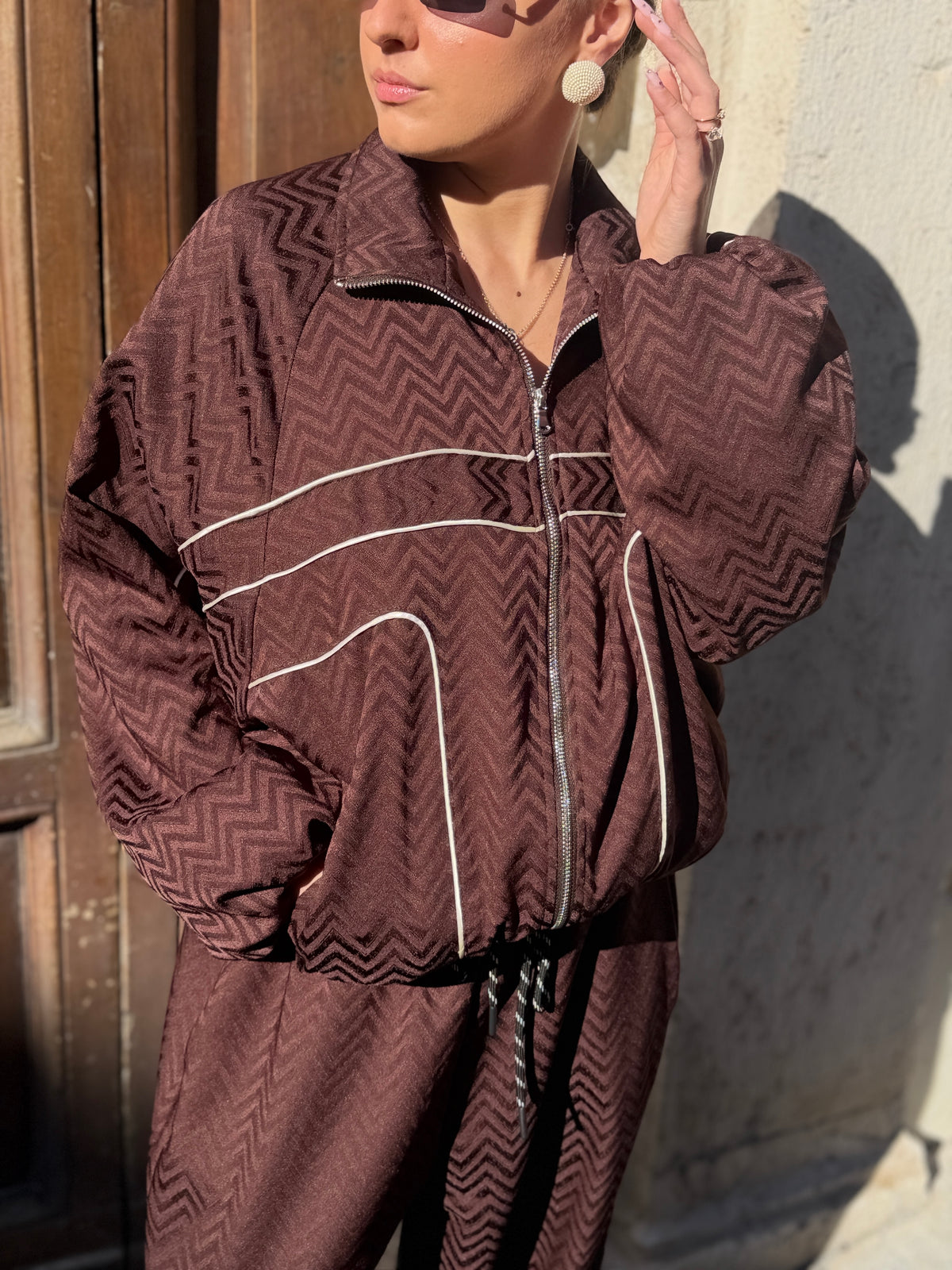 Felpa Bomber Sporty-Chic MORO