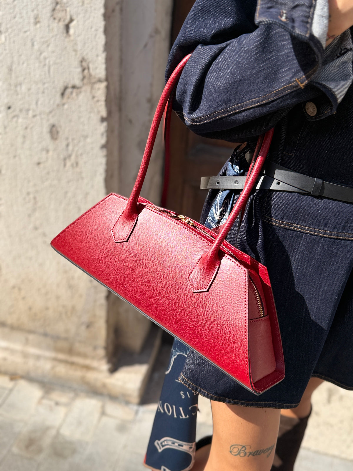 Bauletto CANDY in pelle ROSSO/BLU/NERO