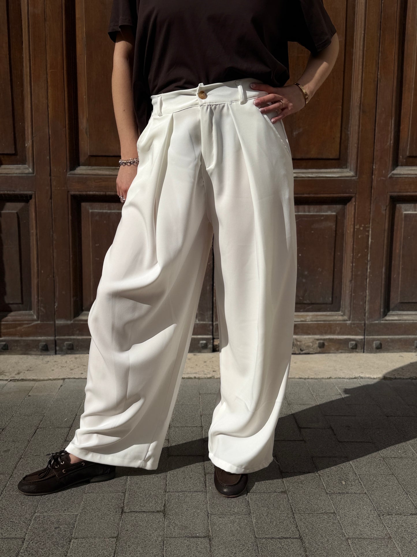 Pantalone Balloon Bianco