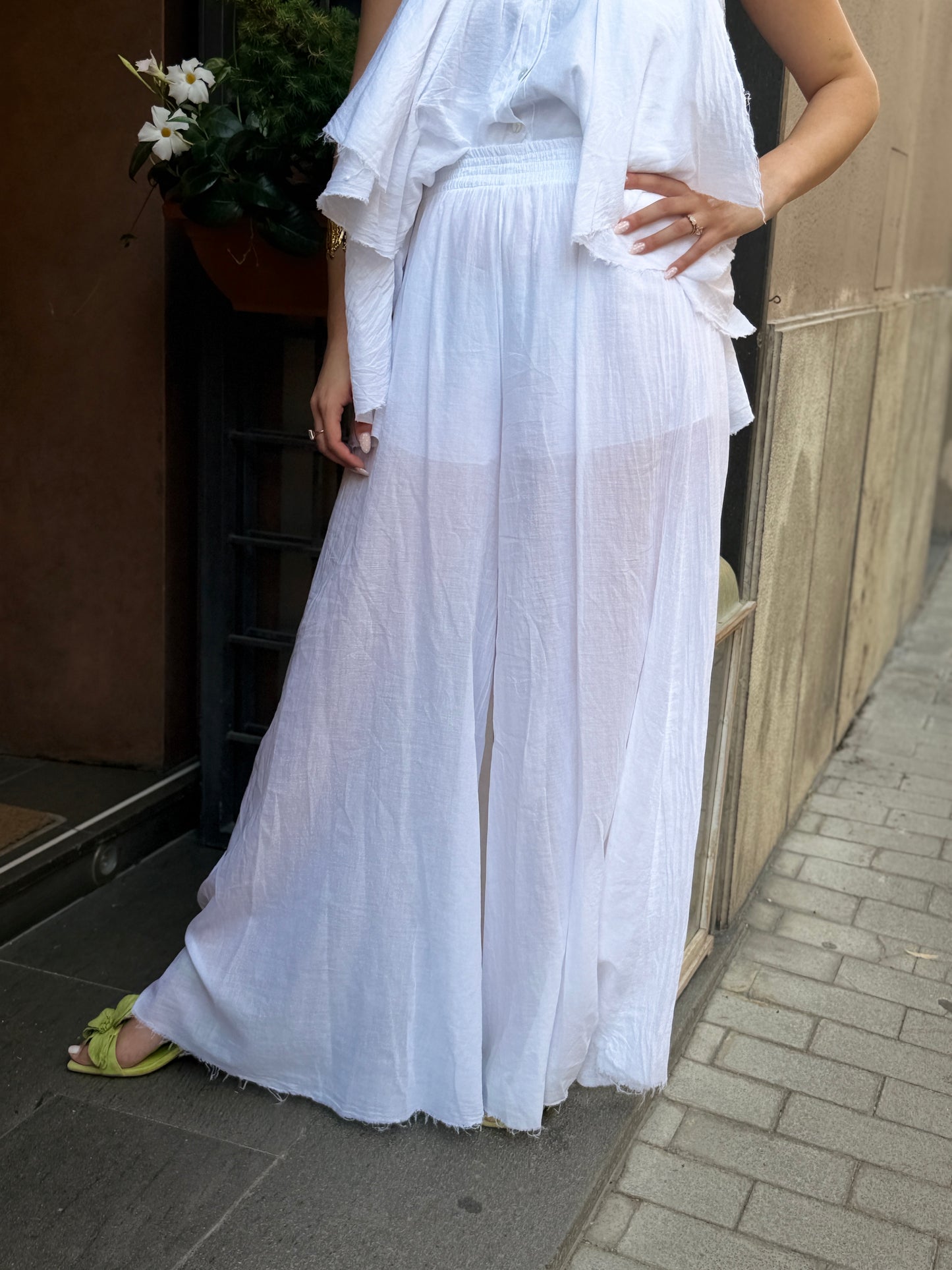 Tensione in Pantalone sfrangiato Bianco