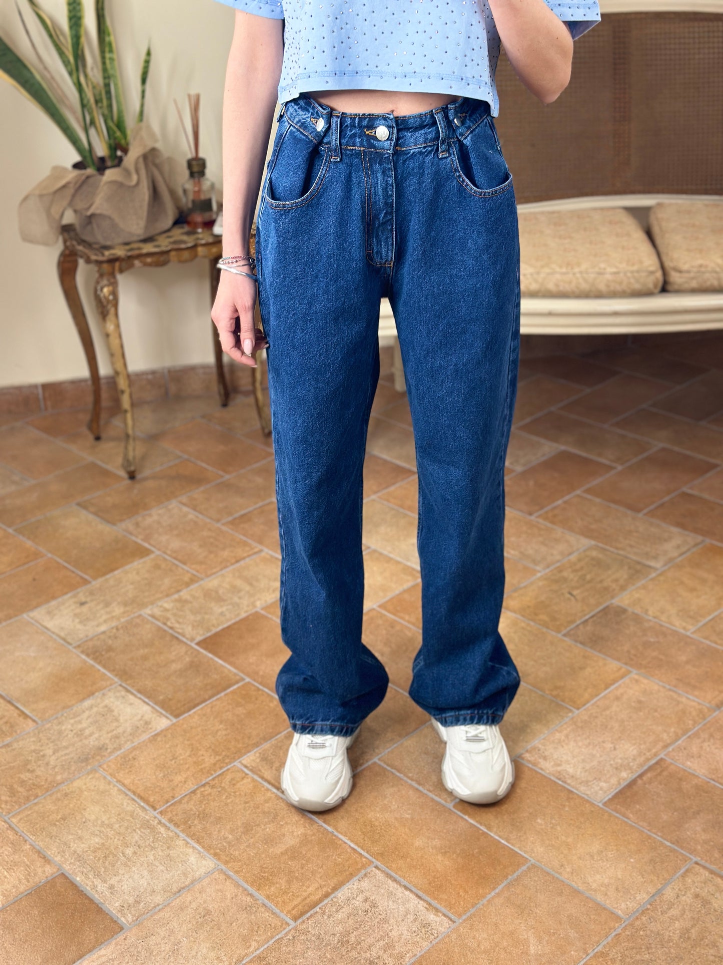 UNI mè jeans con pences (removibili)