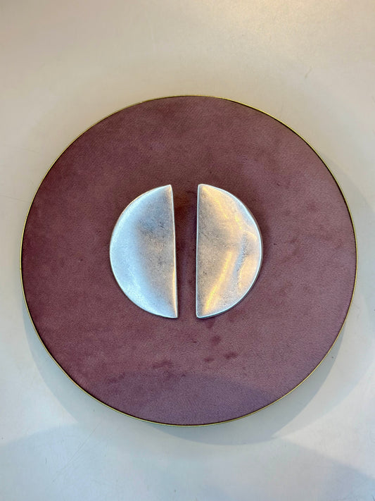 Orecchini mezza luna ARGENTO opaco